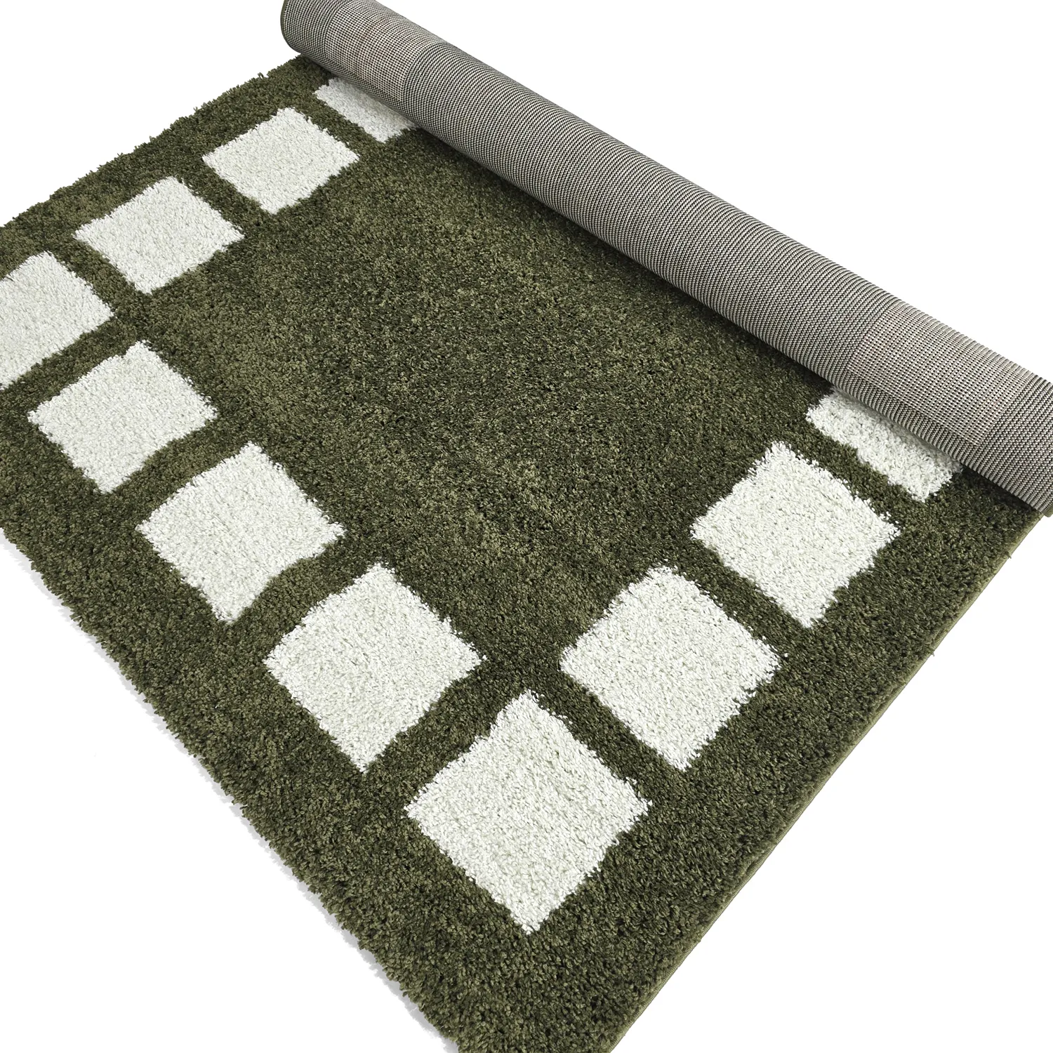 Ryatæpper - Asilah (grøn/hvid)