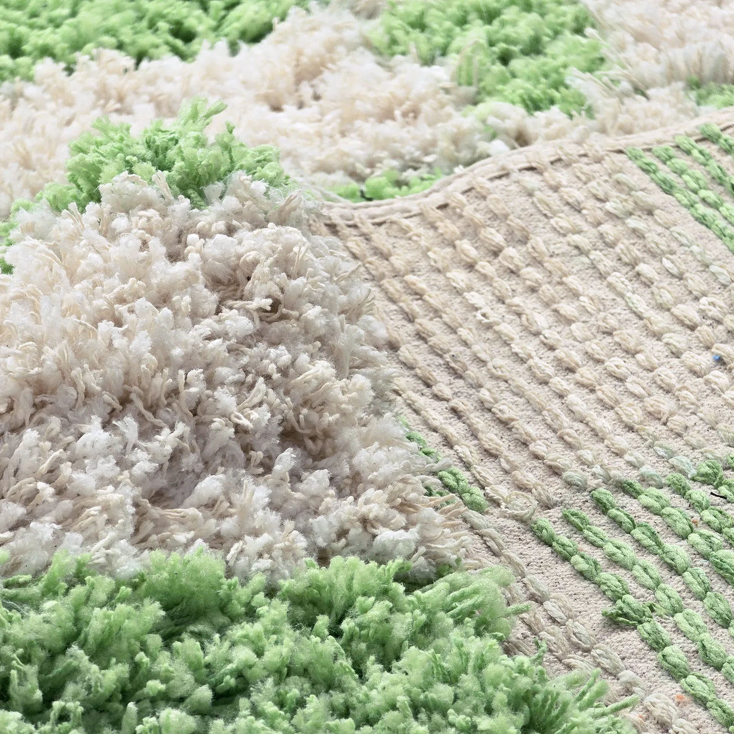 Ryatæpper - Atrani Natural Cotton Shaggy (grøn)