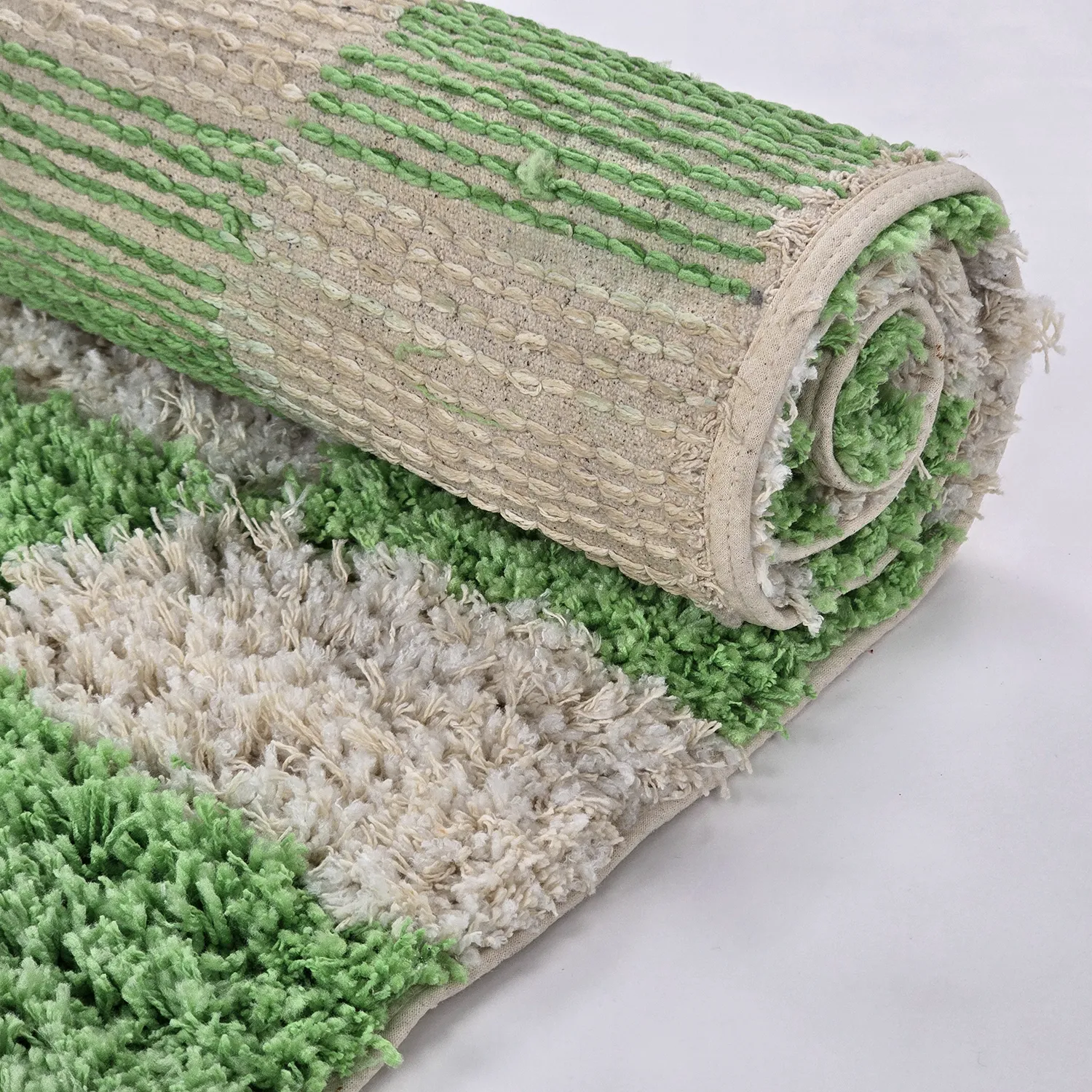 Ryatæpper - Atrani Natural Cotton Shaggy (grøn)