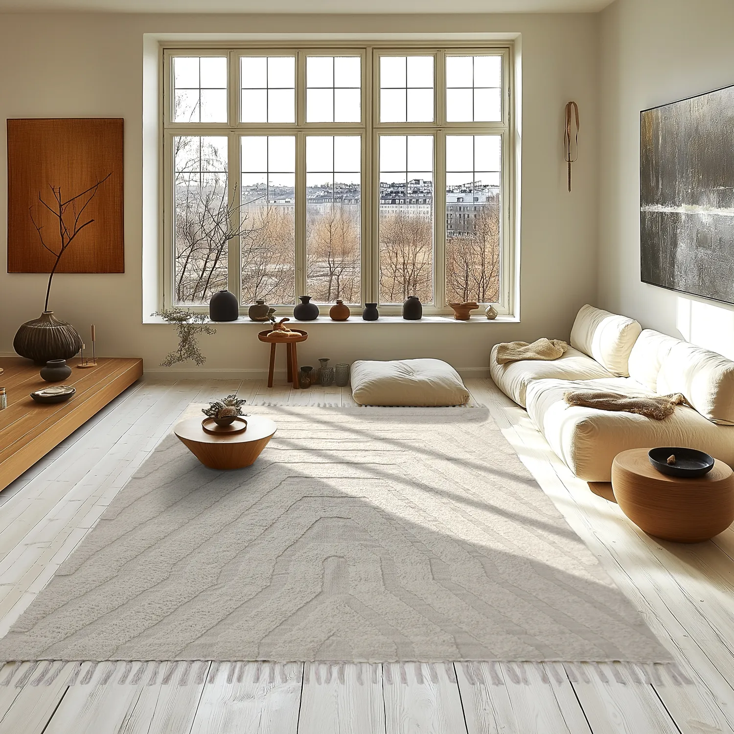 Ryatæpper - Callista Natural Cotton Shaggy (beige)