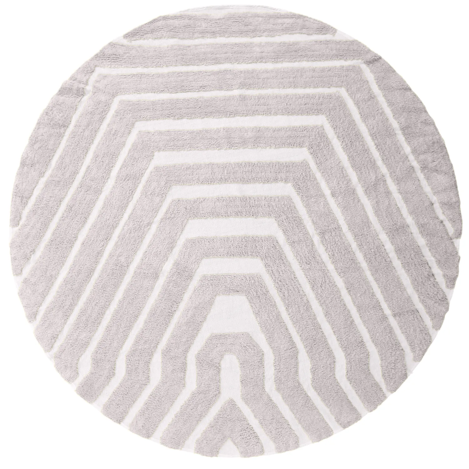 Rundt tæppe - Callista Natural Cotton Shaggy (taupe)