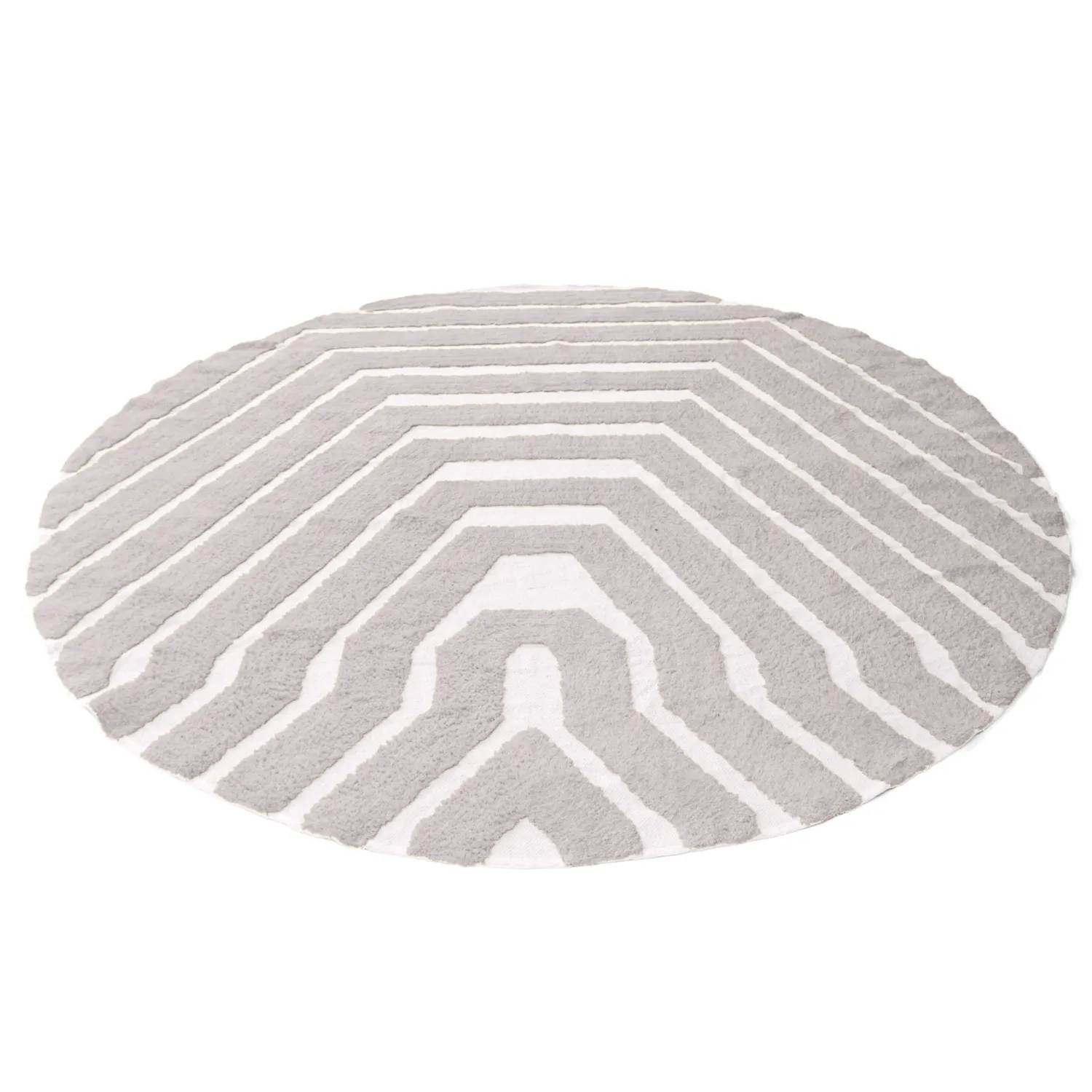 Rundt tæppe - Callista Natural Cotton Shaggy (taupe)