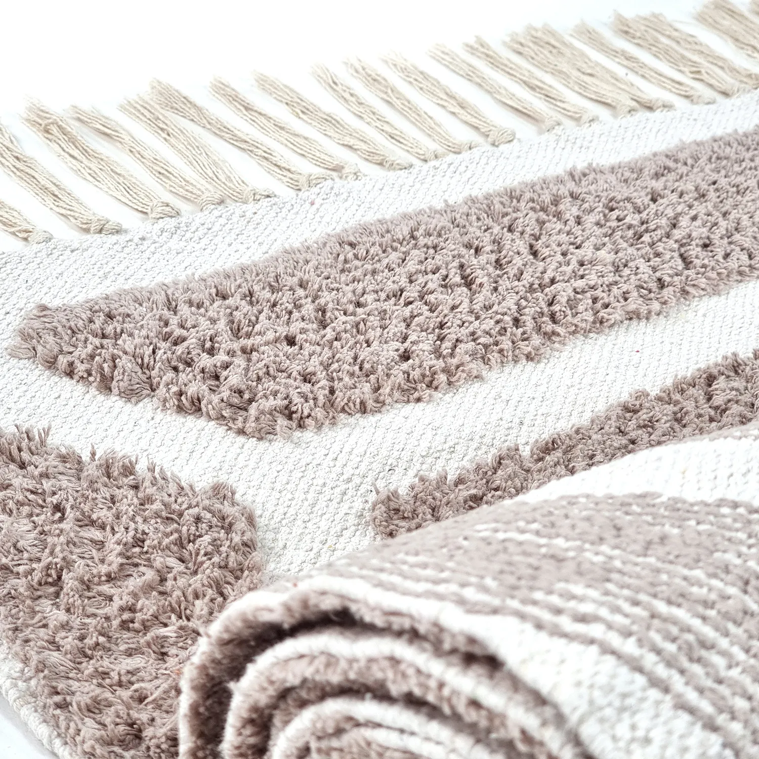 Ryatæpper - Callista Natural Cotton Shaggy (taupe)