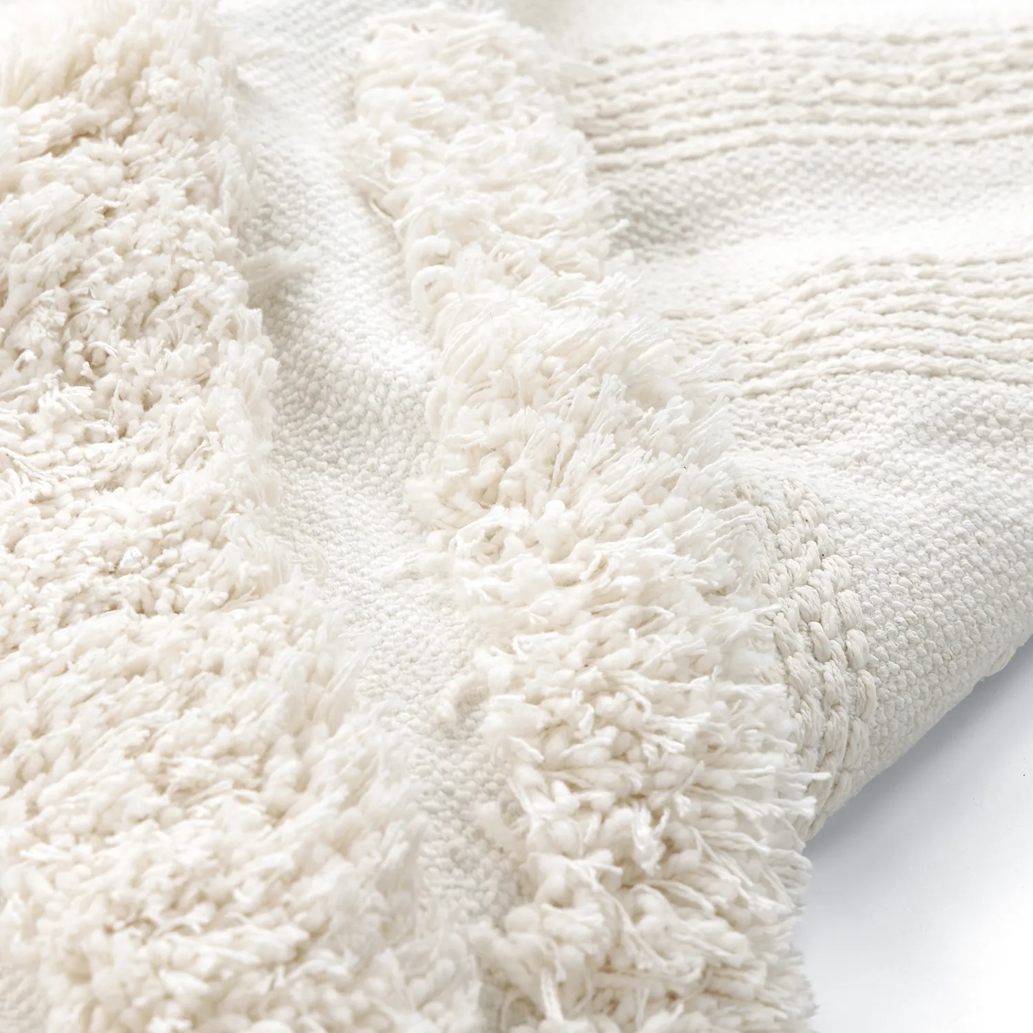 Ryatæpper - Cazorla Natural Cotton Shaggy (off-white)