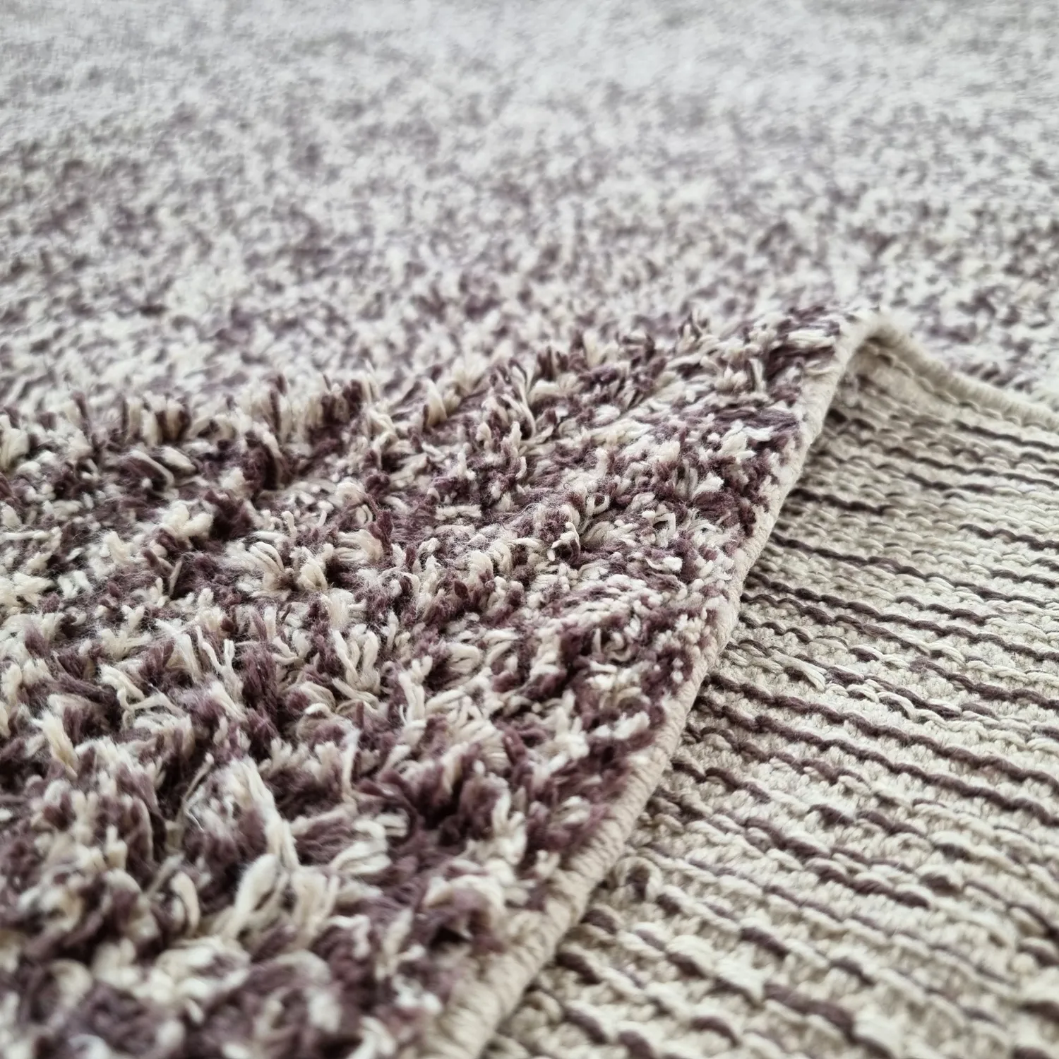 Ryatæpper - Celina Natural Cotton Shaggy (beige/brun)