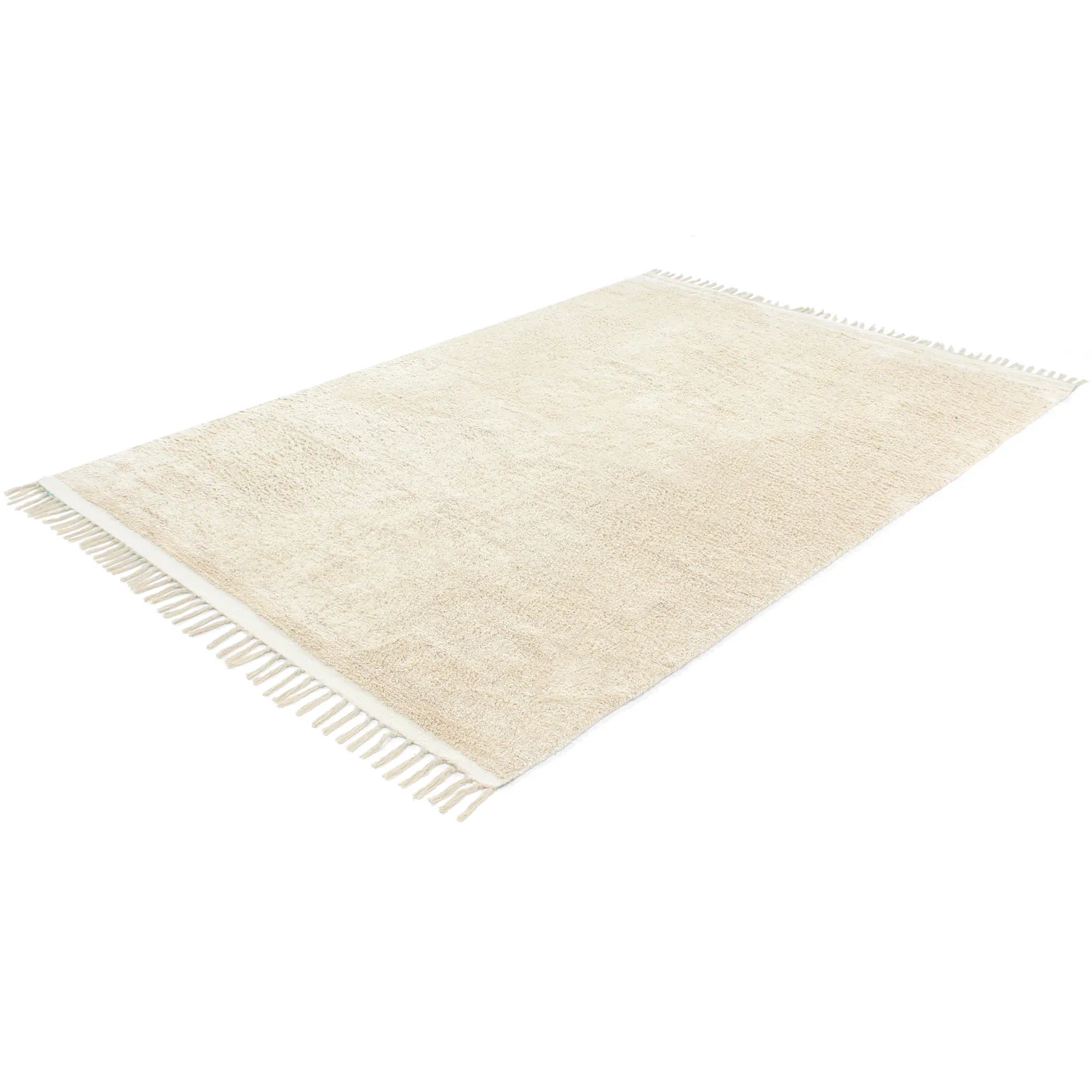Ryatæpper - Celina Natural Cotton Shaggy (off white/beige)