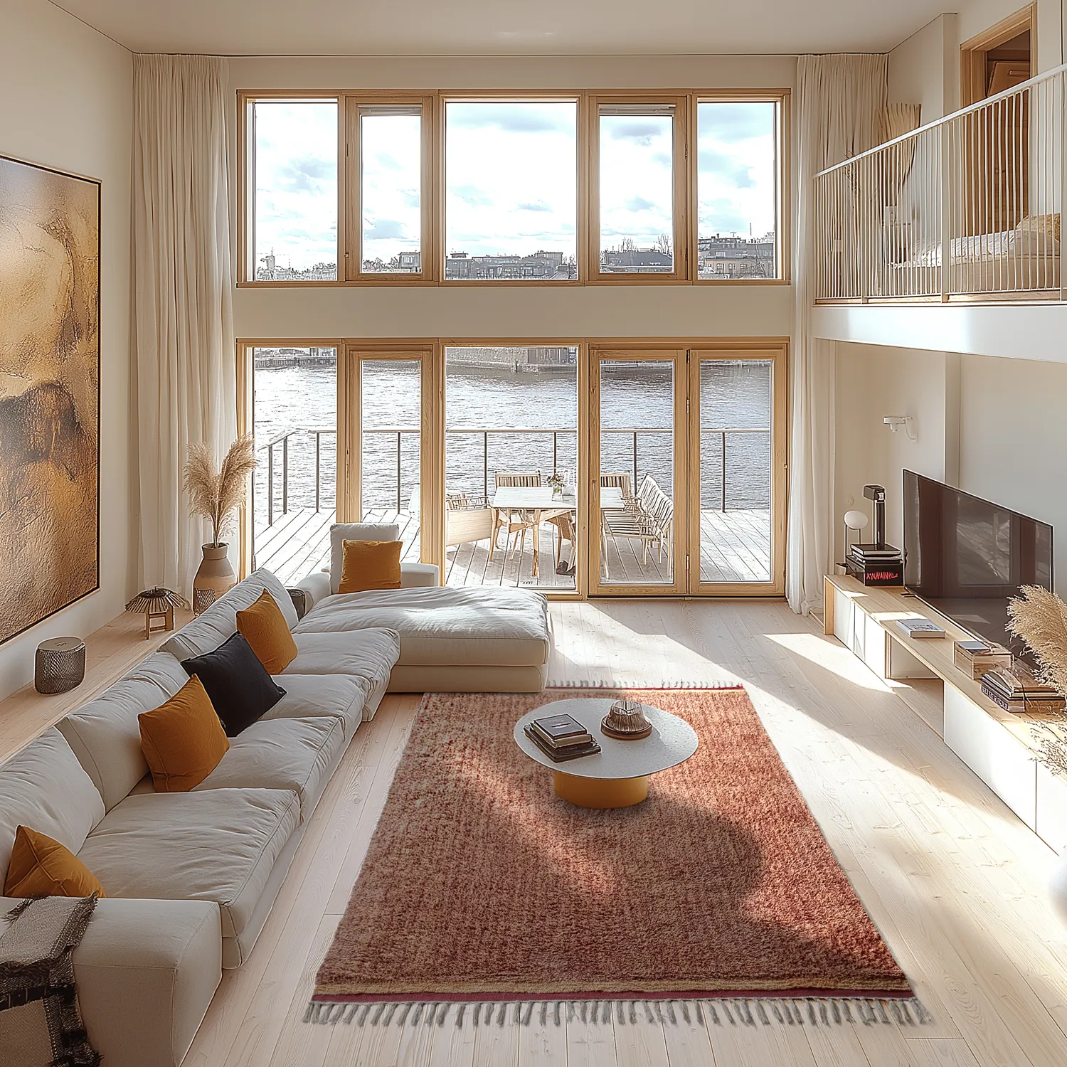 Ryatæpper - Celina Natural Cotton Shaggy (rød)