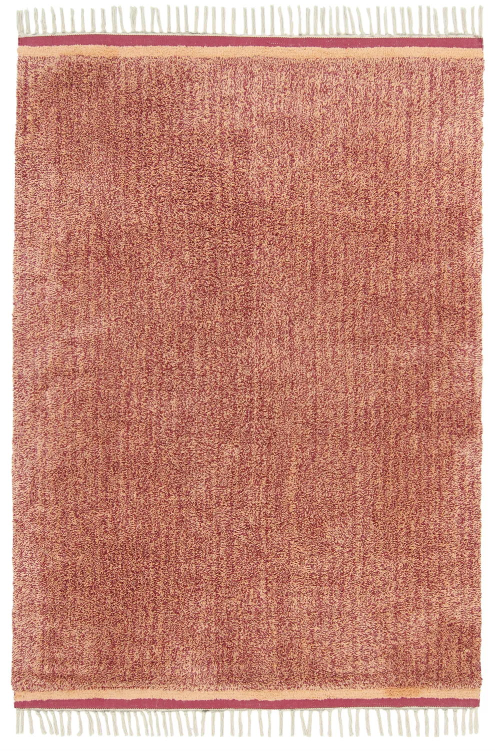 Ryatæpper - Celina Natural Cotton Shaggy (rød)