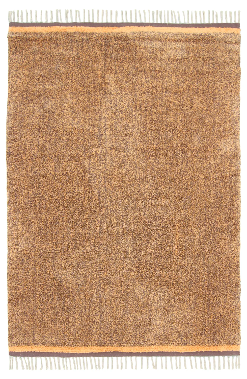 Ryatæpper - Celina Natural Cotton Shaggy (brun/orange)