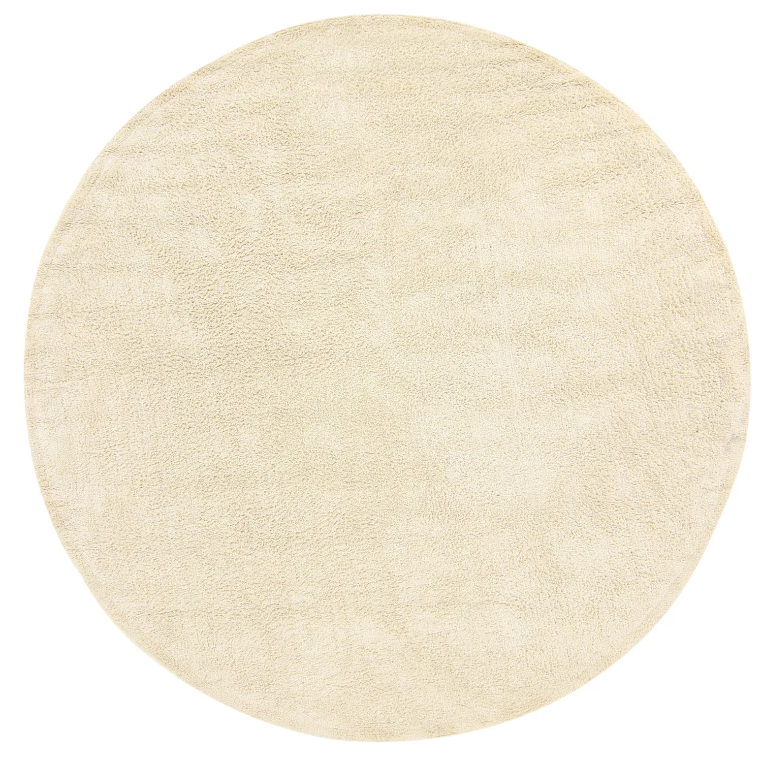 Rundt tæppe - Celina Natural Cotton Shaggy (off white/beige)