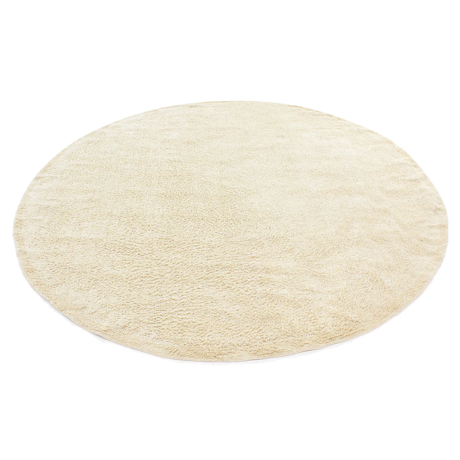 Rundt tæppe - Celina Natural Cotton Shaggy (off white/beige)
