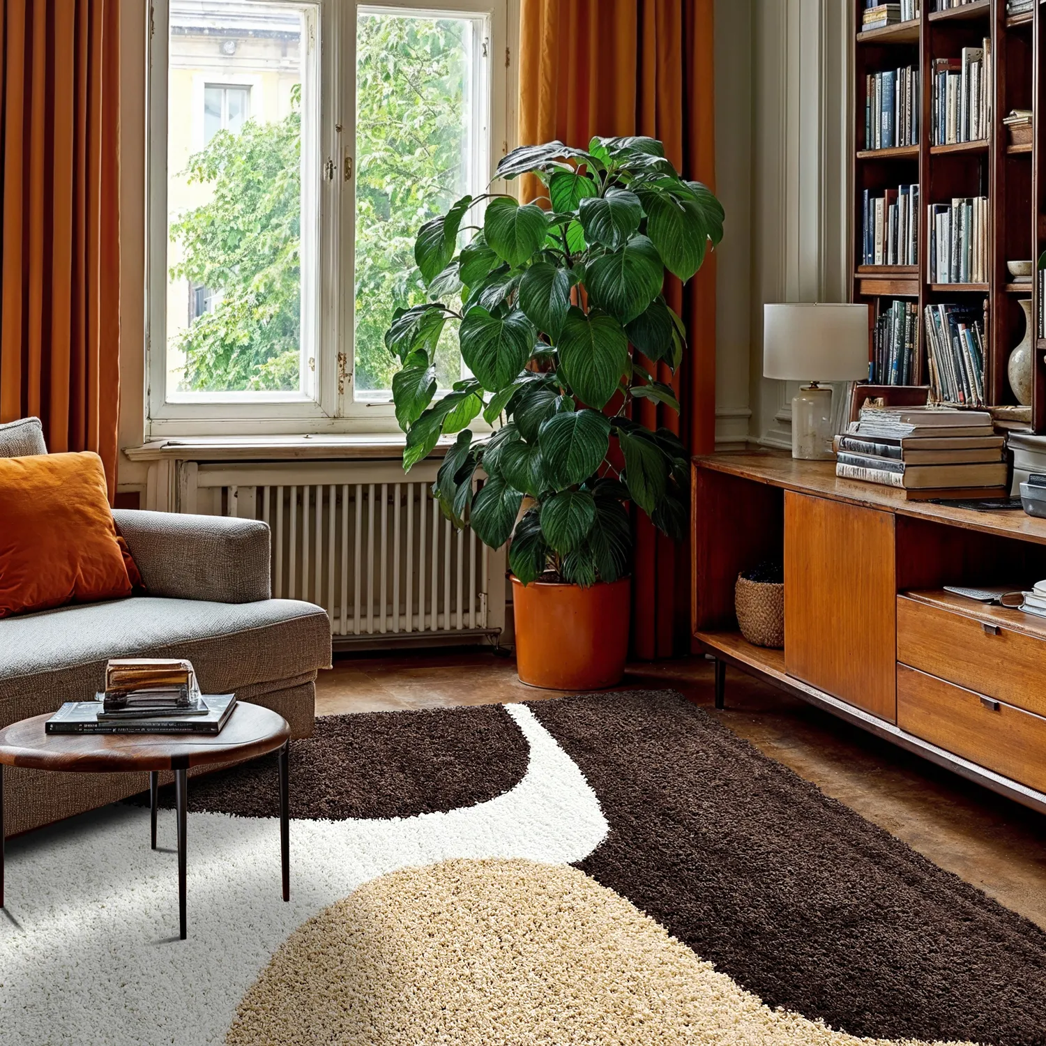 Ryatæpper - Chiniot (brun/beige/hvid)