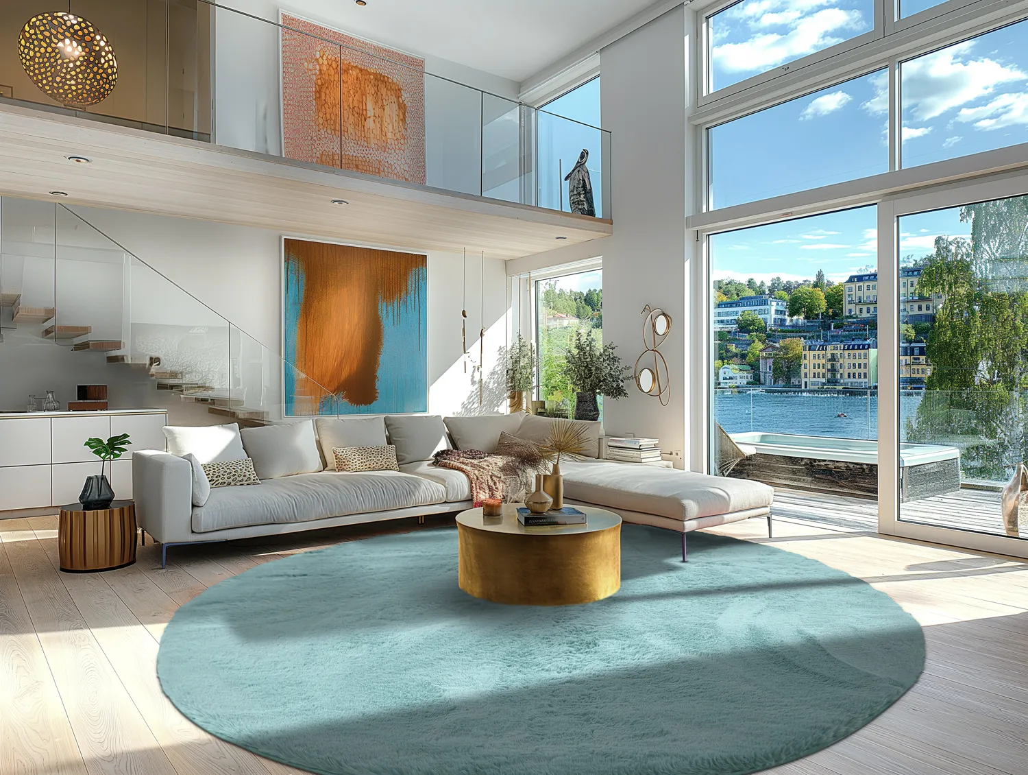 Runde tæpper - Cloud Super Soft (lyseblå)