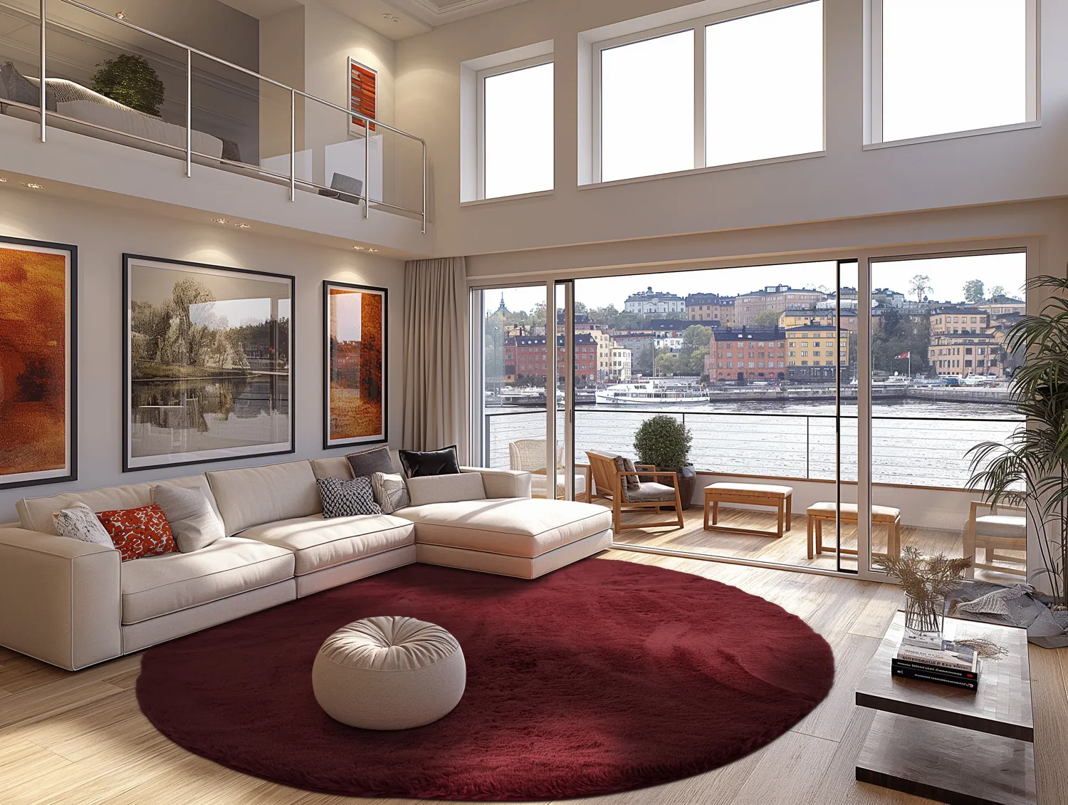 Runde tæpper - Cloud Super Soft (rød)