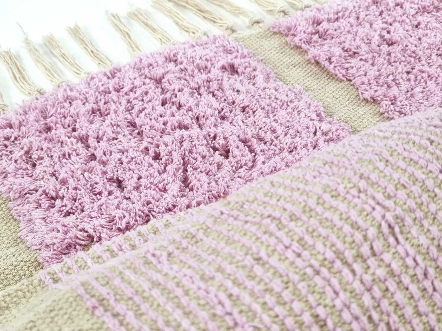 Ryatæpper - Cyrus Natural Cotton Shaggy (lilla)