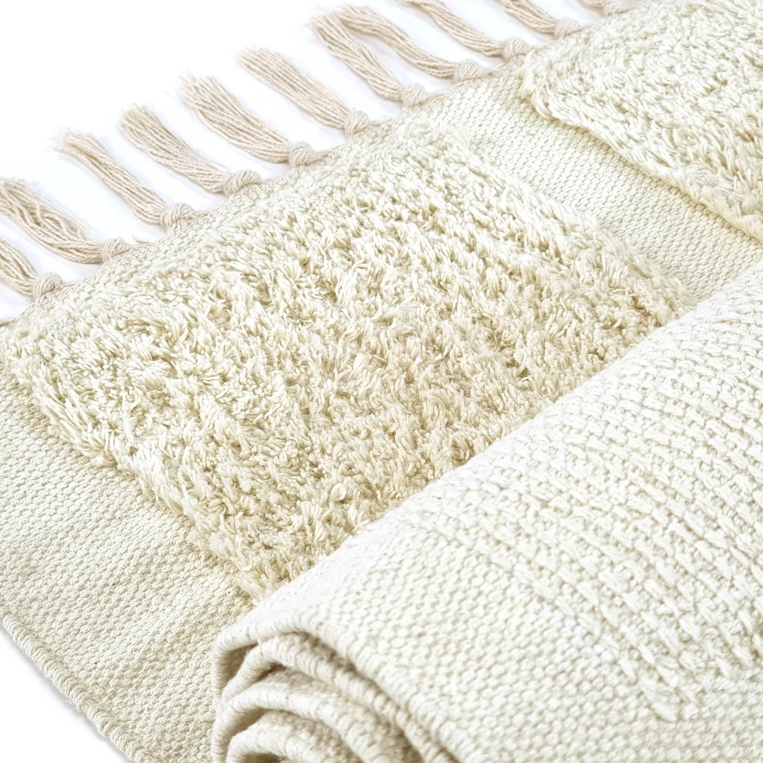 Ryatæpper - Cyrus Natural Cotton Shaggy (off-white)