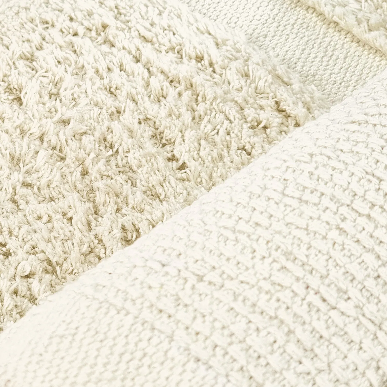 Rundt tæppe - Cyrus Natural Cotton Shaggy (beige)