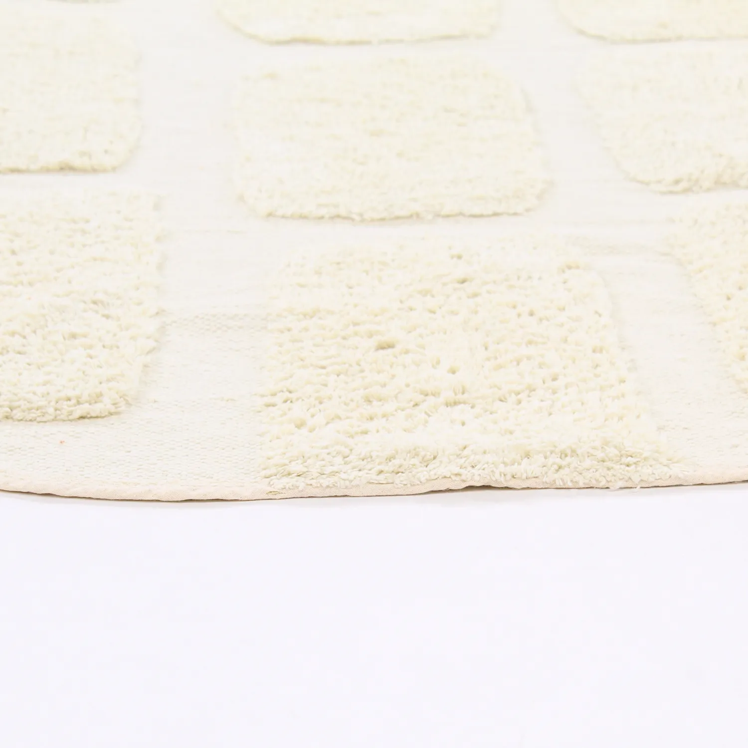 Rundt tæppe - Cyrus Natural Cotton Shaggy (off-white)