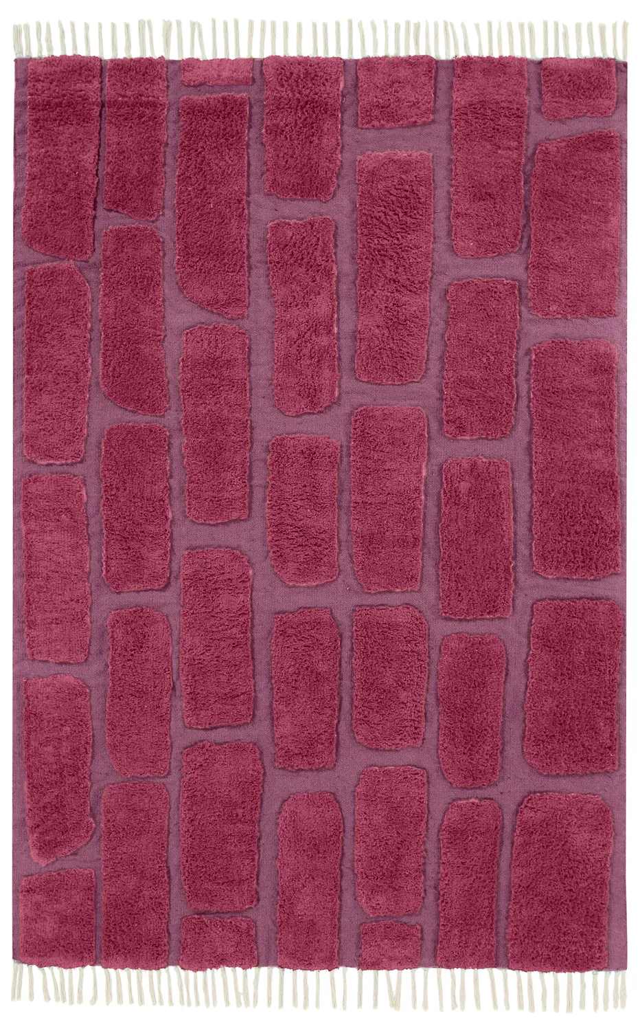 Ryatæpper - Cyrus Natural Cotton Shaggy (rød)