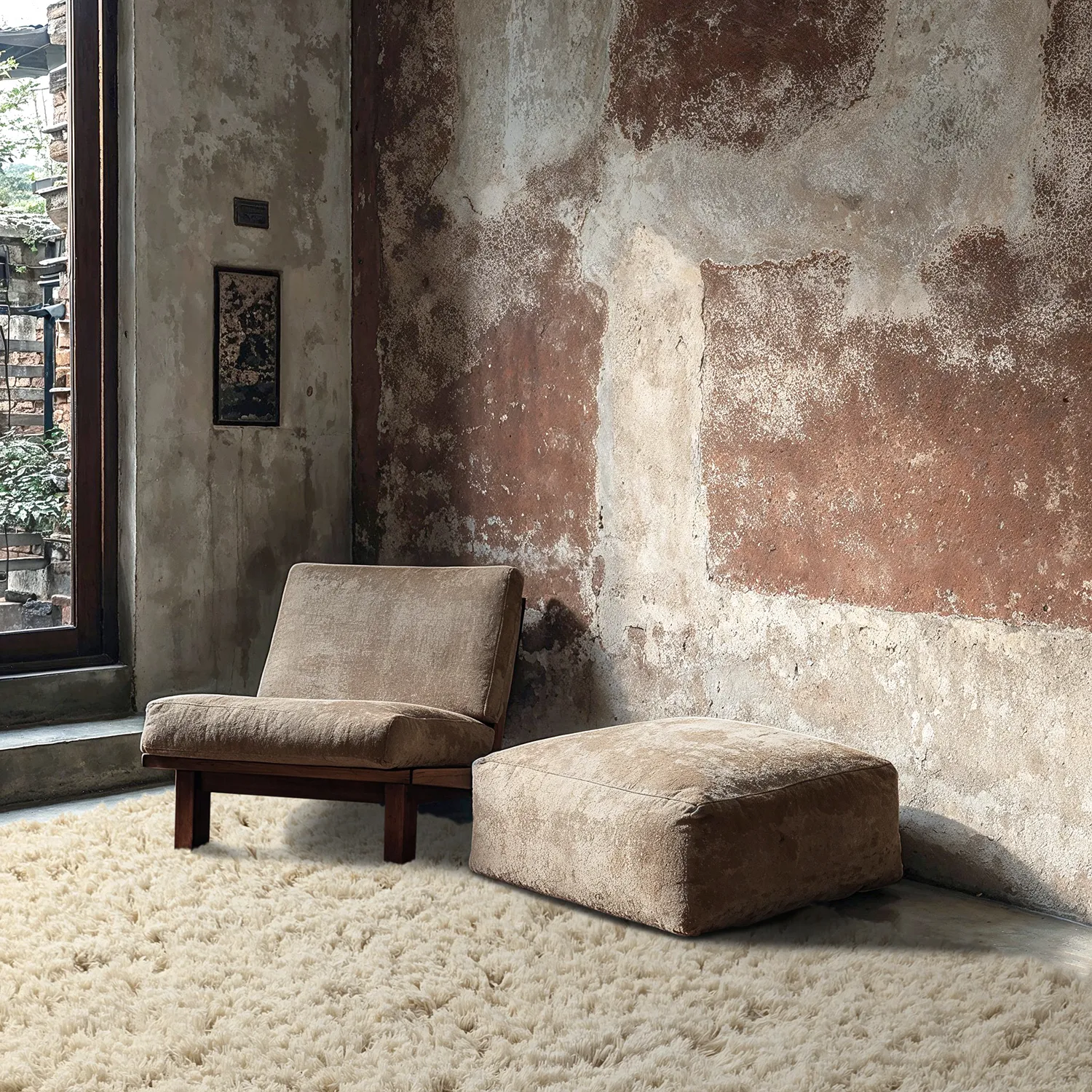 Ryatæpper - Fassale Hand Woven Wool Shaggy (fløde)