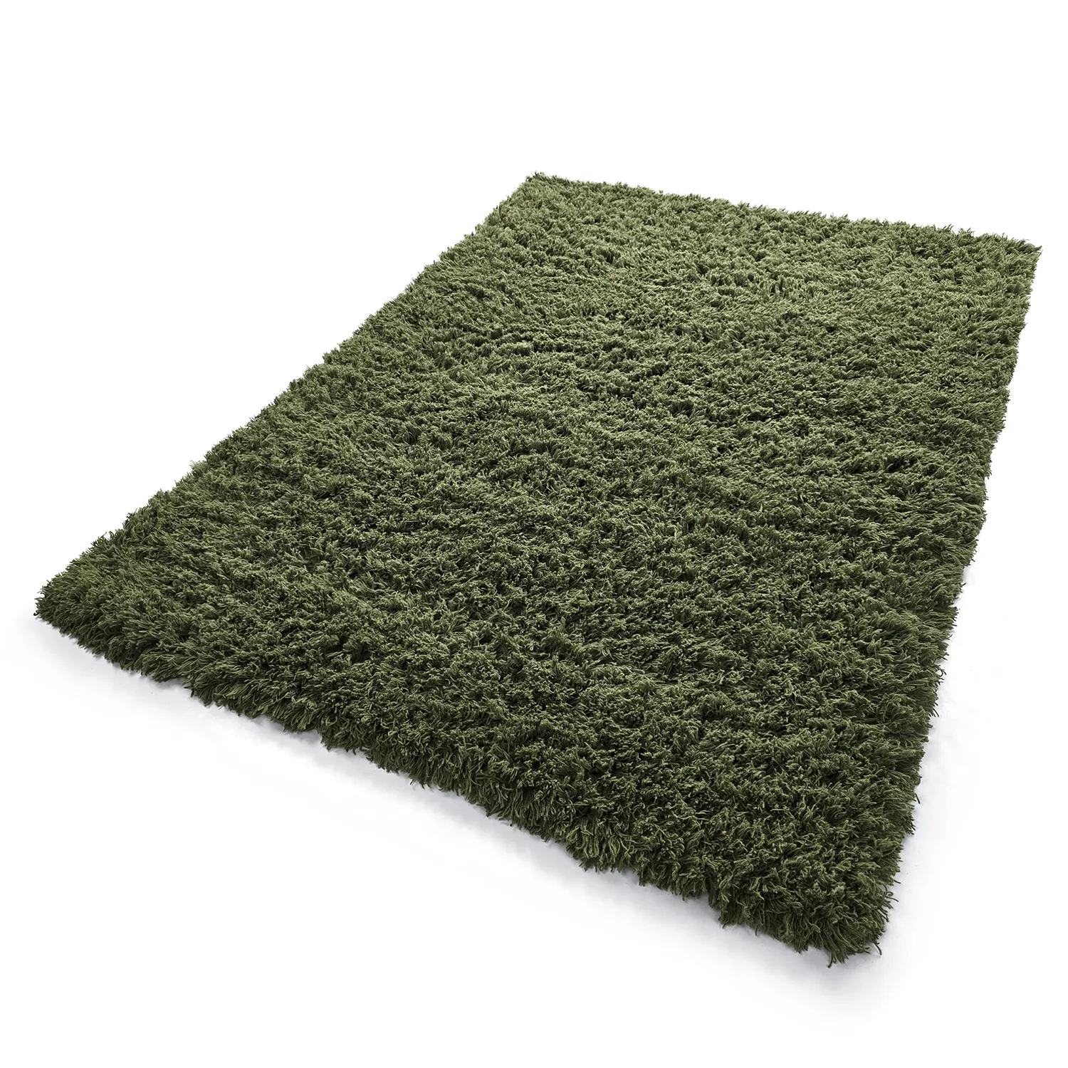 Ryatæpper - Fassale Hand Woven Wool Shaggy (mosgrøn)