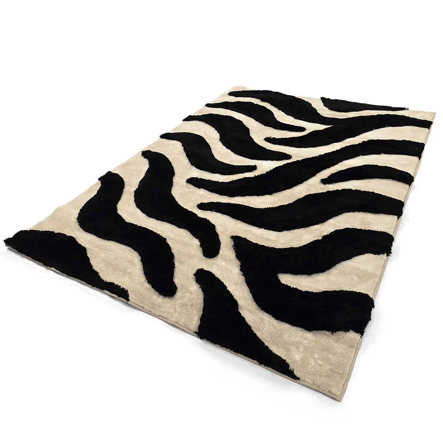 Ryatæpper - Fergana (creme/sort)