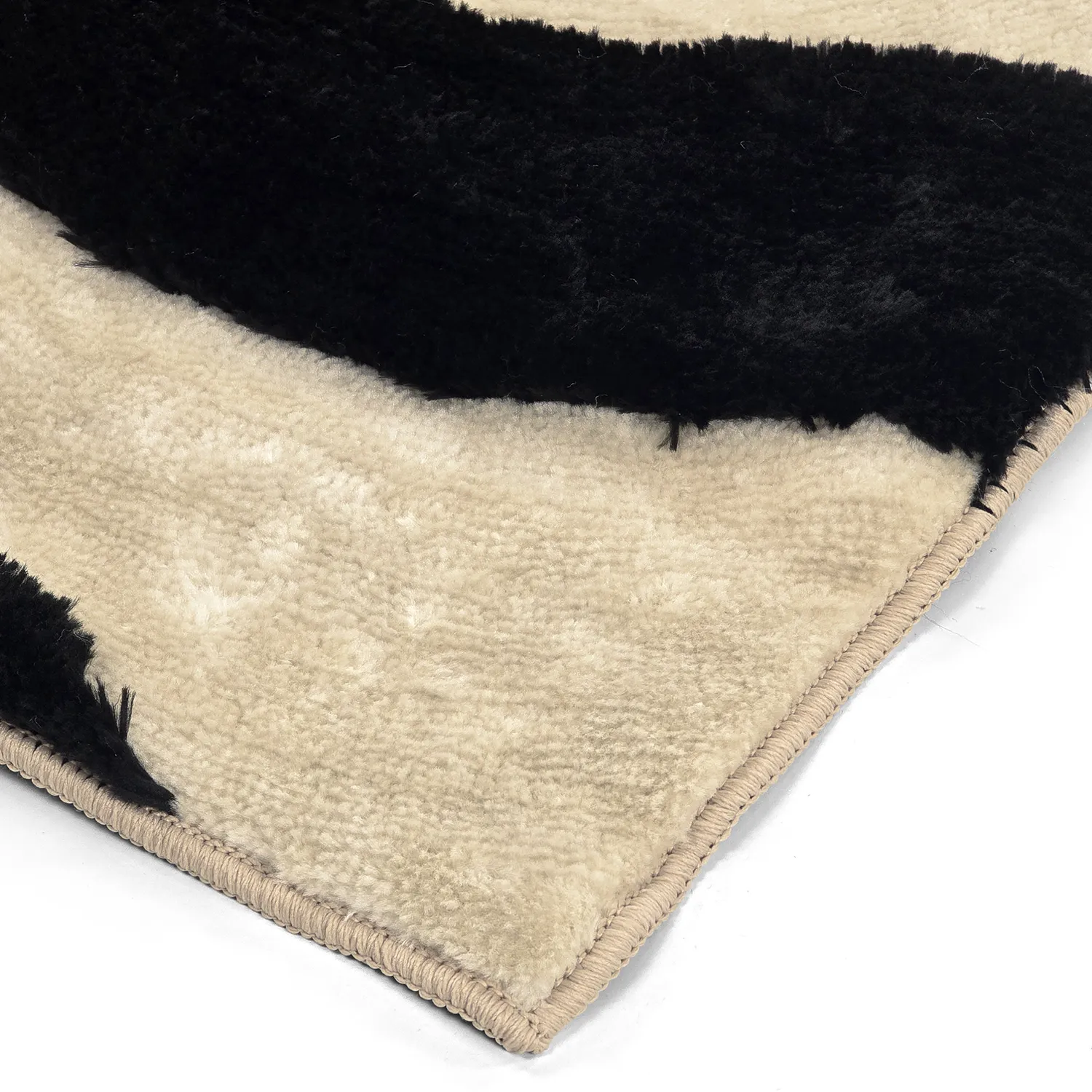 Ryatæpper - Fergana (creme/sort)