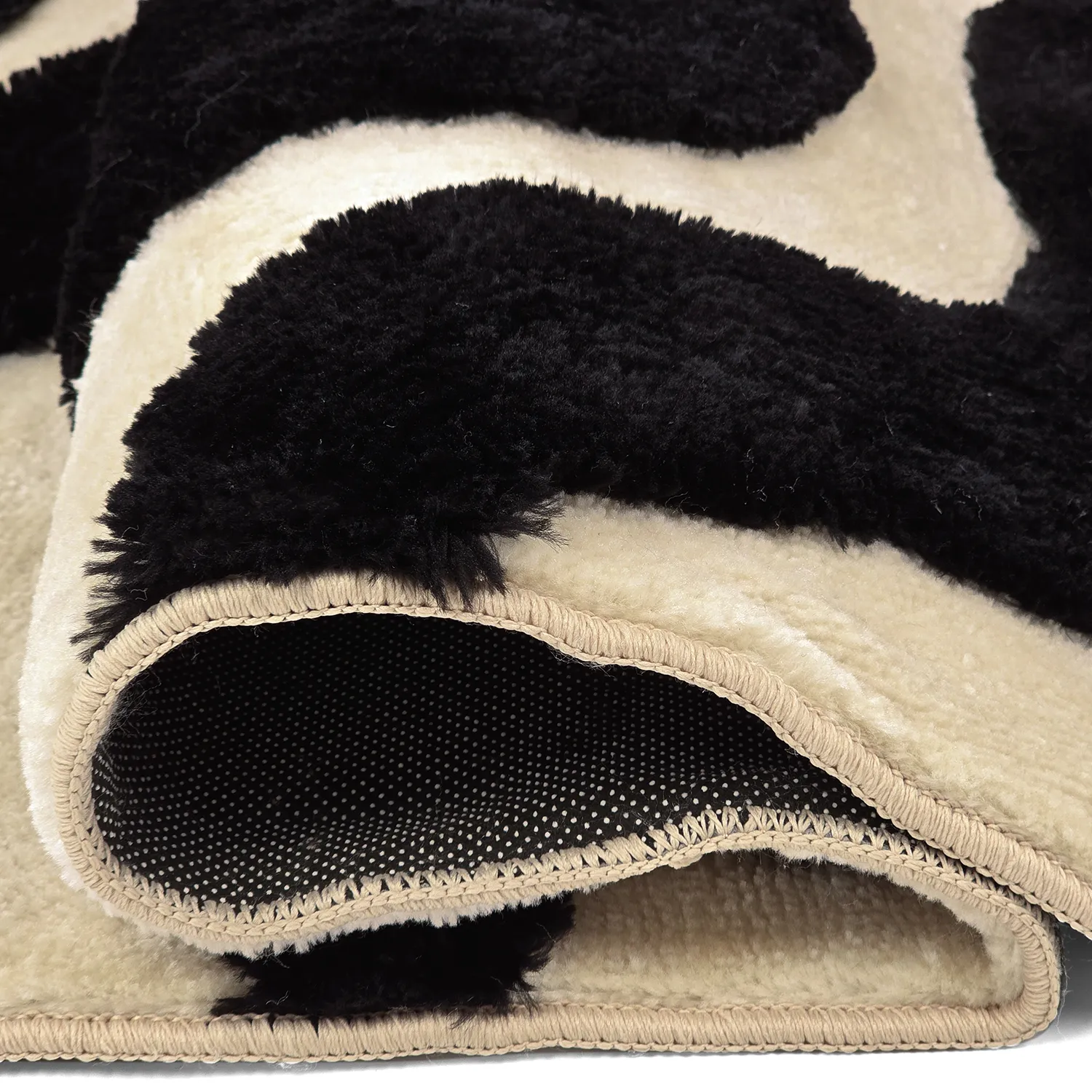 Ryatæpper - Fergana (creme/sort)