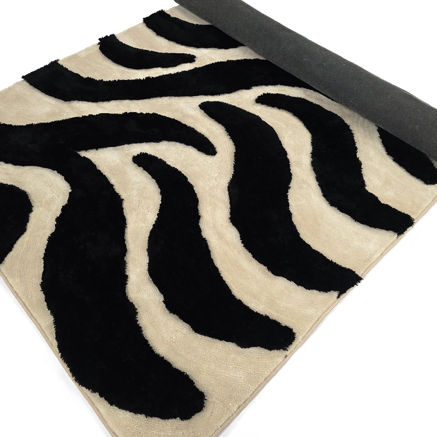 Ryatæpper - Fergana (creme/sort)