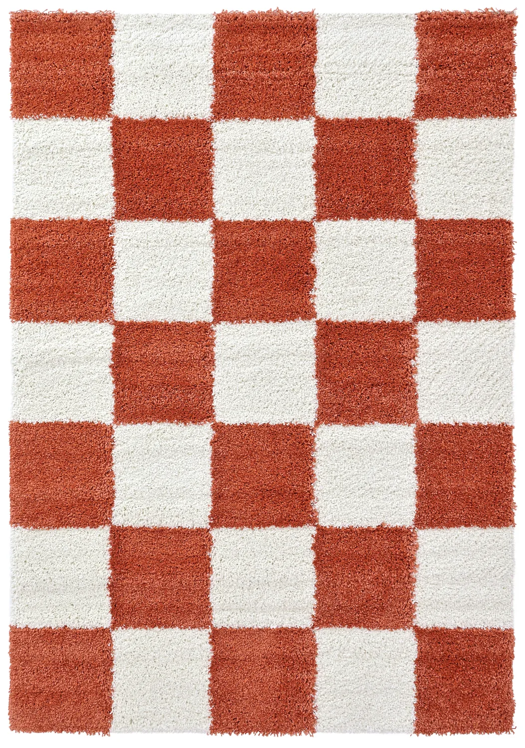 Ryatæpper - Gordes (orange/hvid)