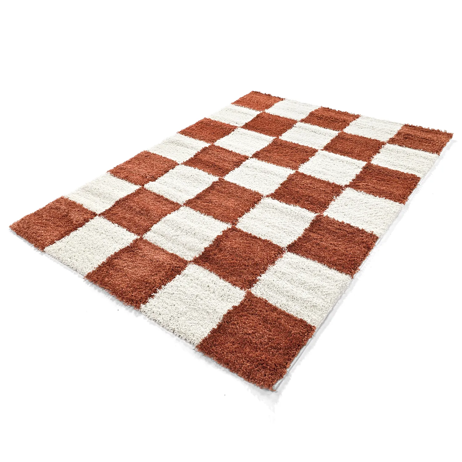 Ryatæpper - Gordes (orange/hvid)