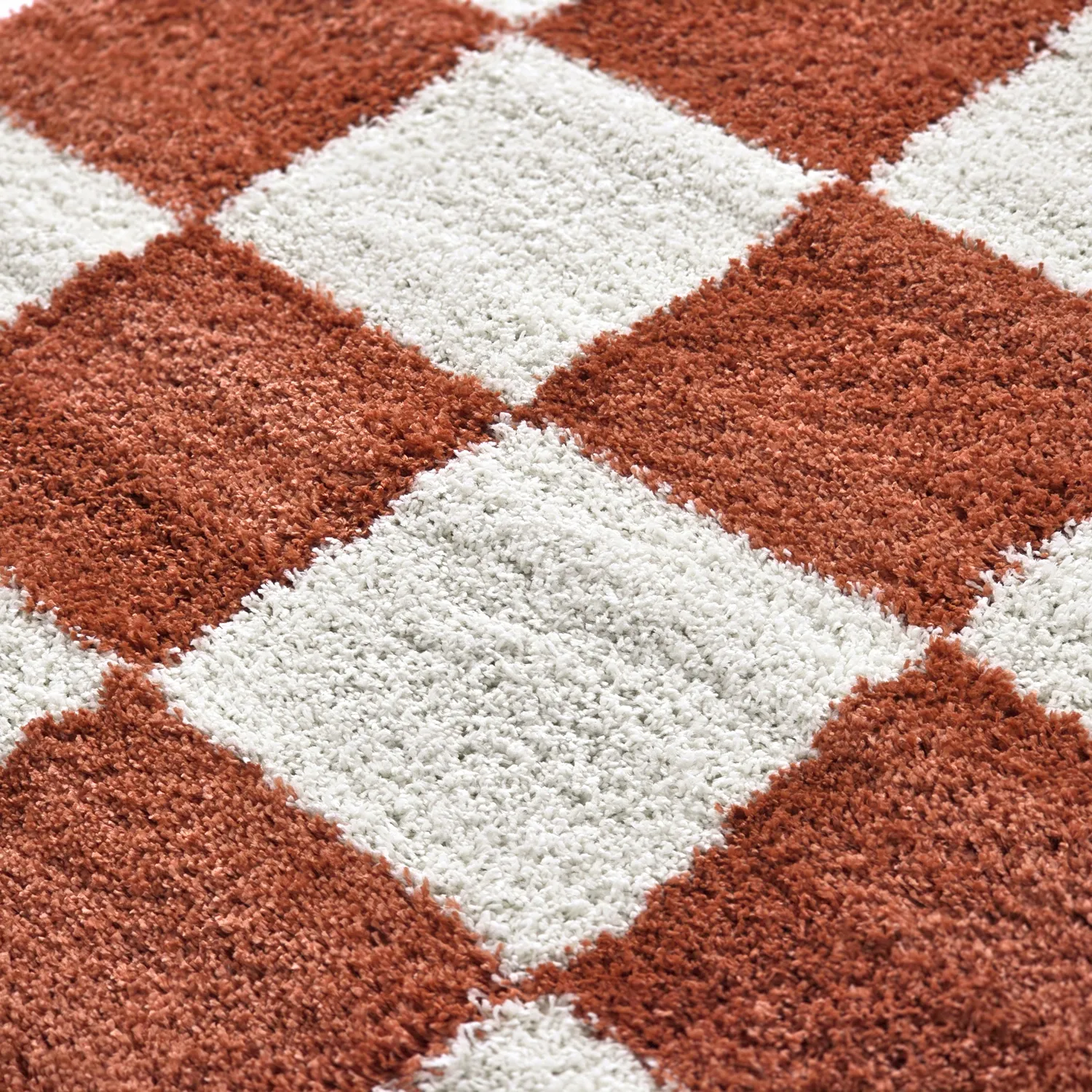 Ryatæpper - Gordes (orange/hvid)