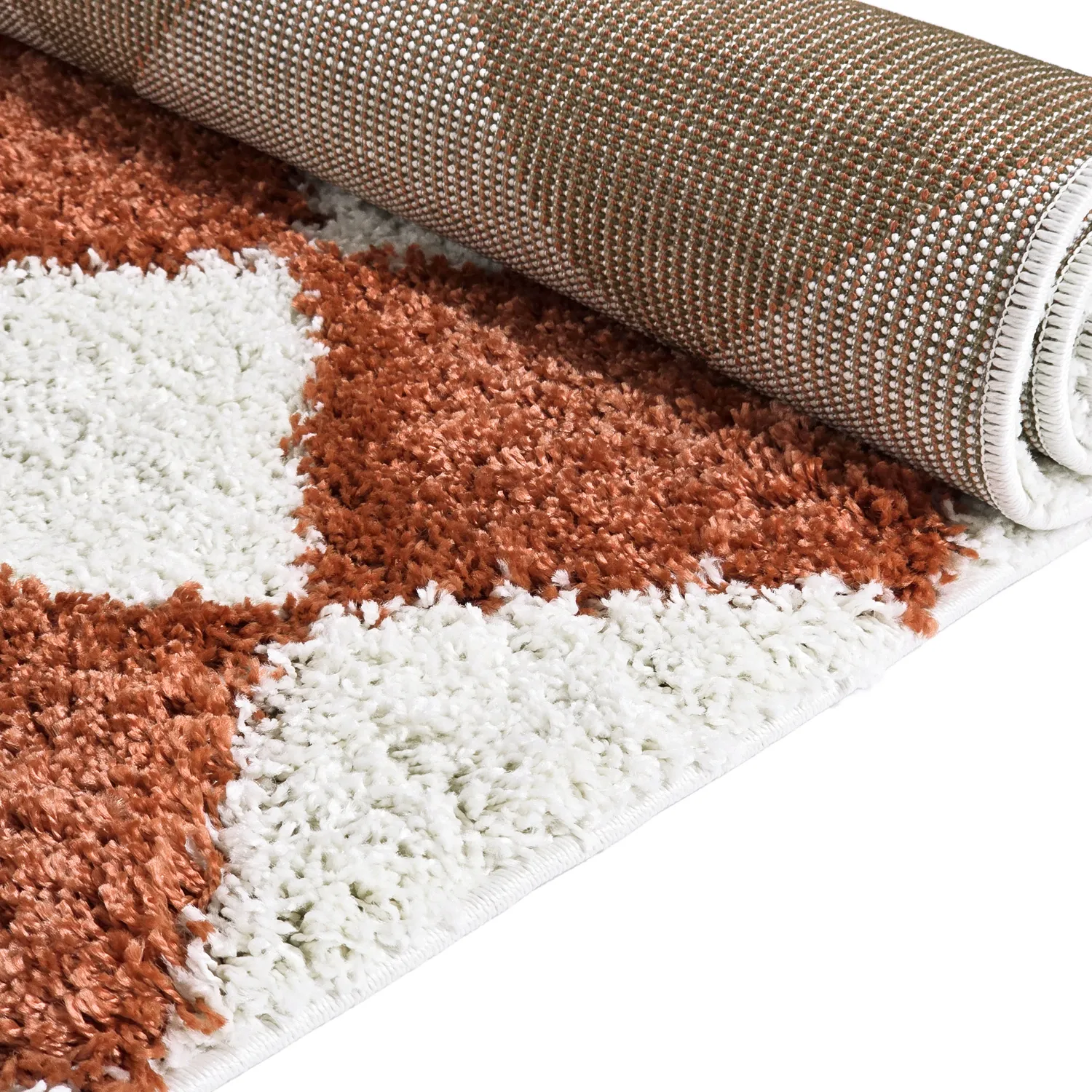 Ryatæpper - Albi (hvid/orange)