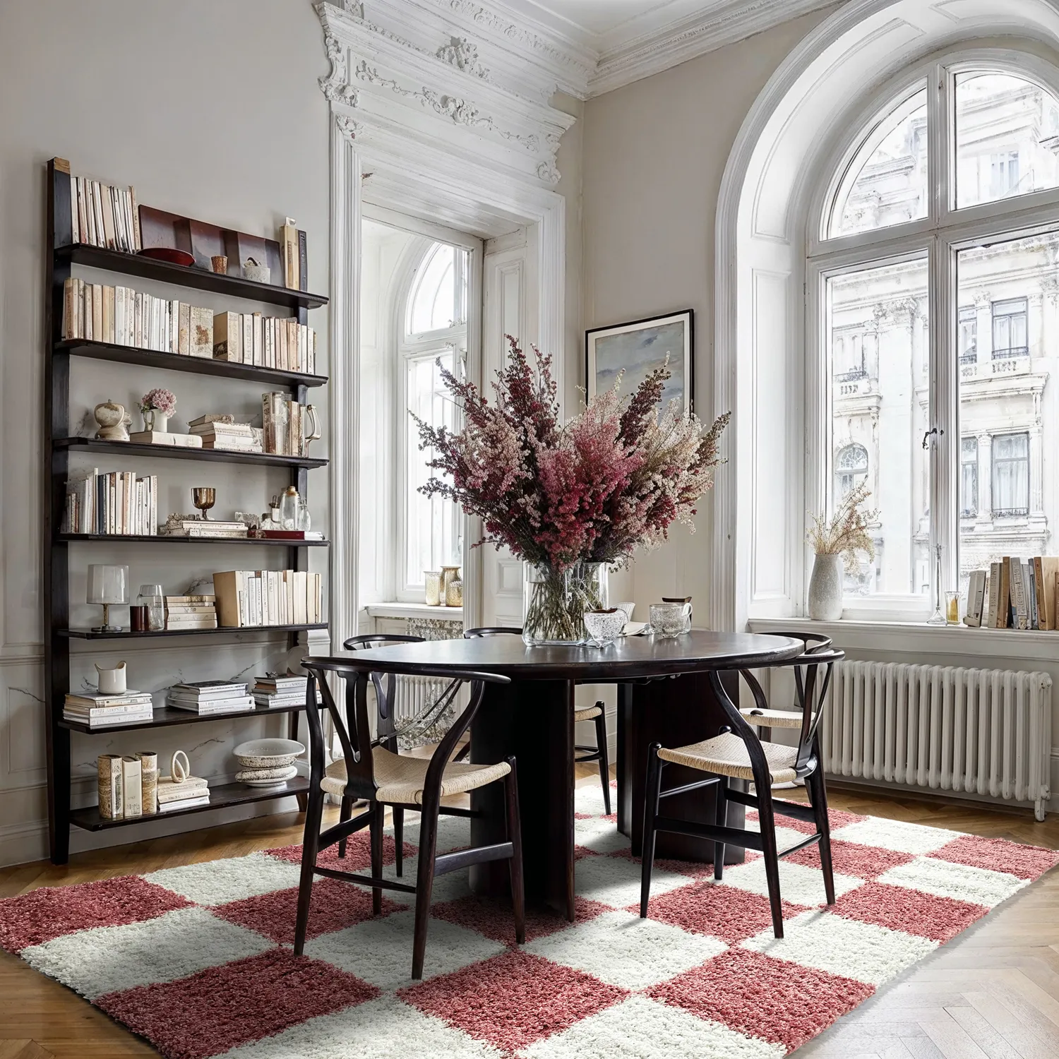 Ryatæpper - Gordes (lyserød/hvid)