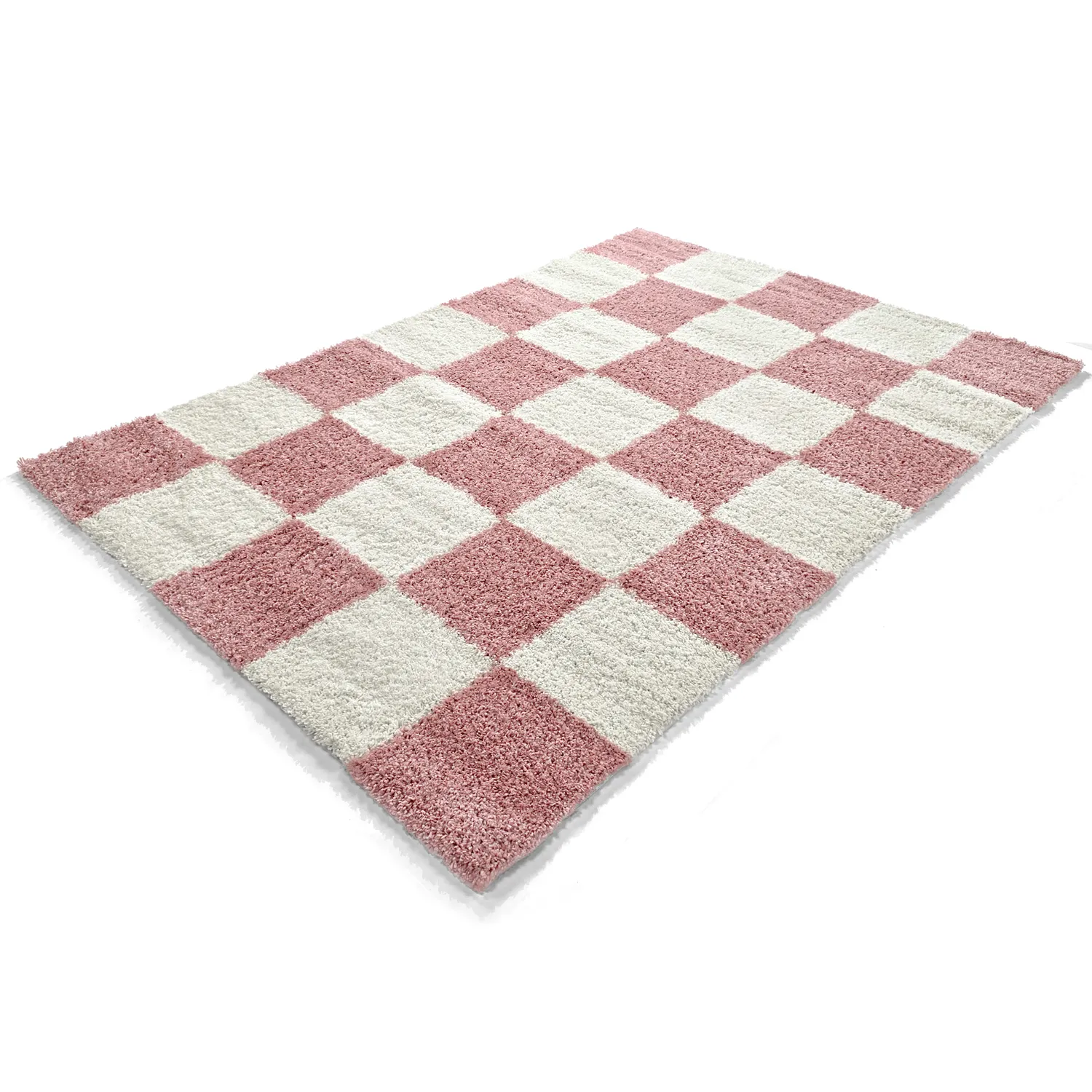 Ryatæpper - Gordes (lyserød/hvid)