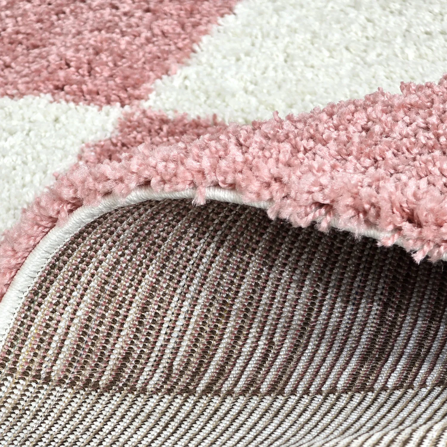 Ryatæpper - Gordes (lyserød/hvid)