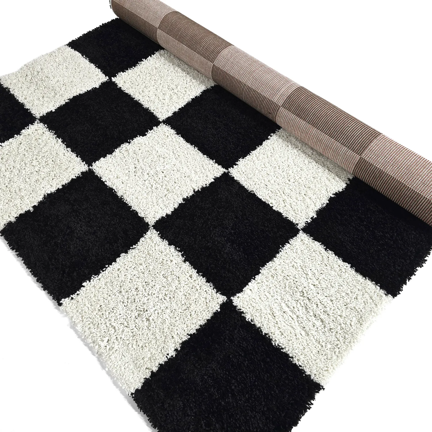 Ryatæpper - Gordes (sort/hvid)