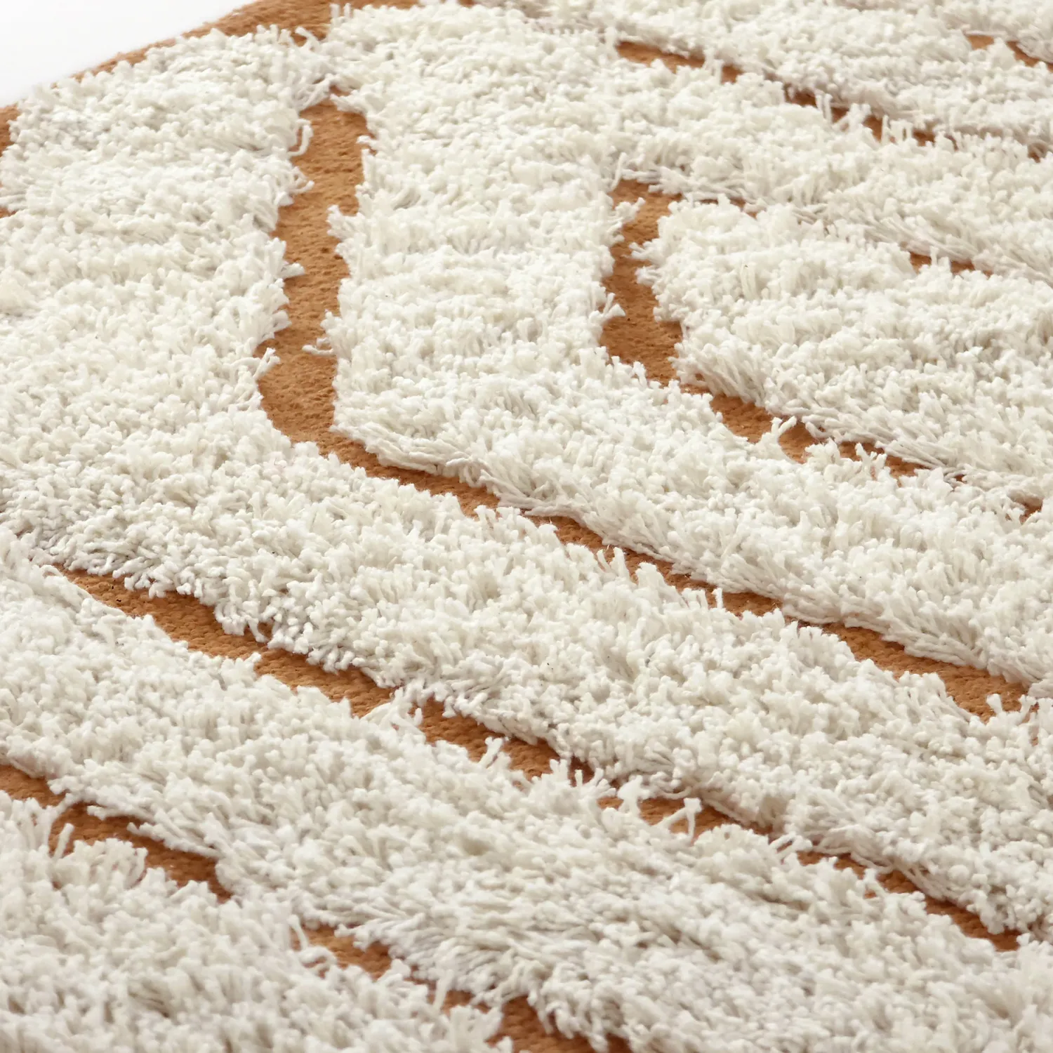 Runde tæpper - Holwell Natural Cotton Shaggy (off white/brun)