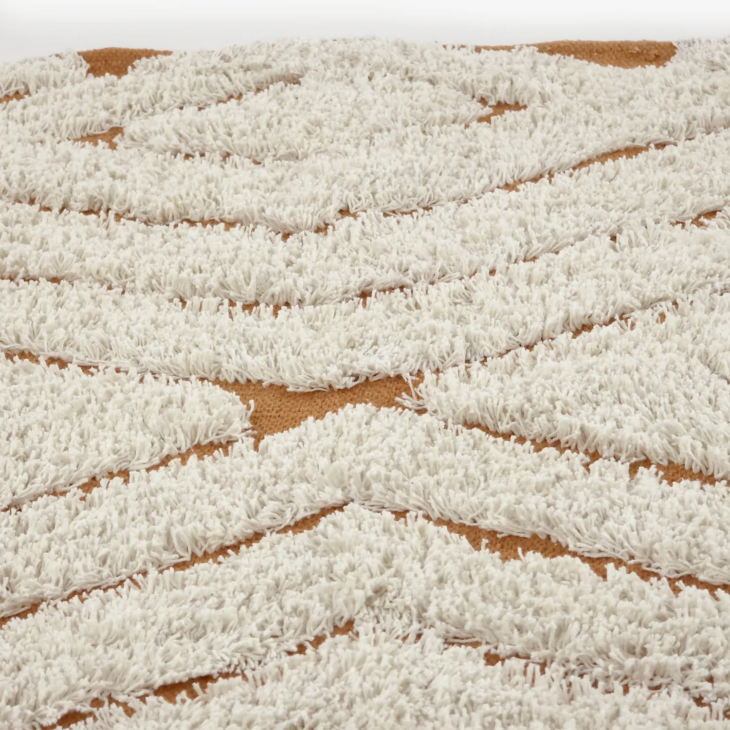 Runde tæpper - Holwell Natural Cotton Shaggy (off white/brun)