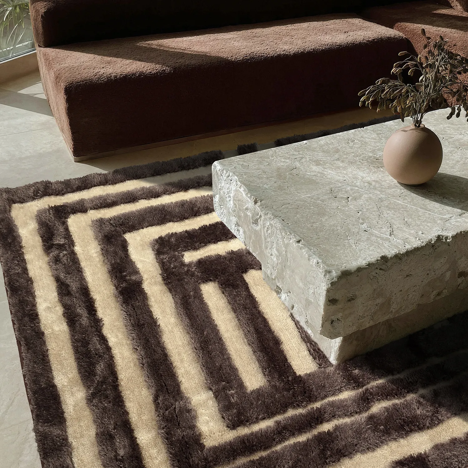 Ryatæpper - Karbala (beige/brun)