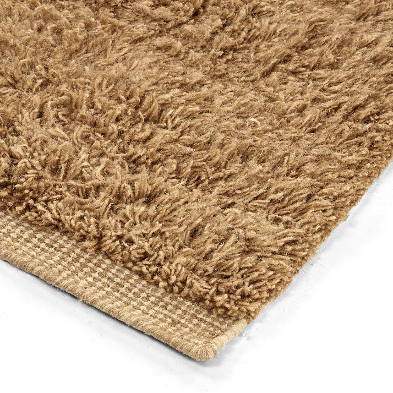 Ryatæpper - Kiberg Hand Woven Wool Shaggy (beige)