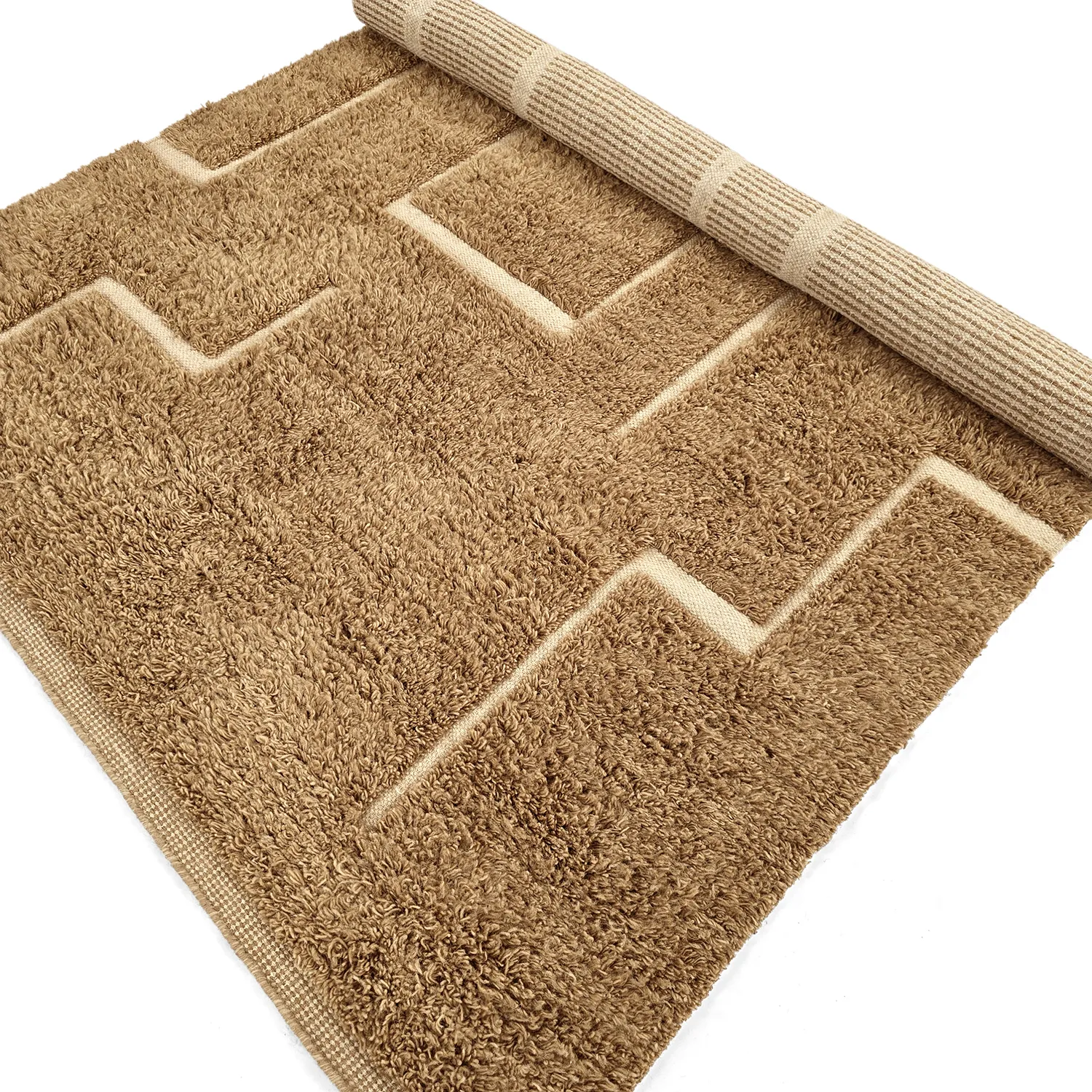 Ryatæpper - Kiberg Hand Woven Wool Shaggy (beige)
