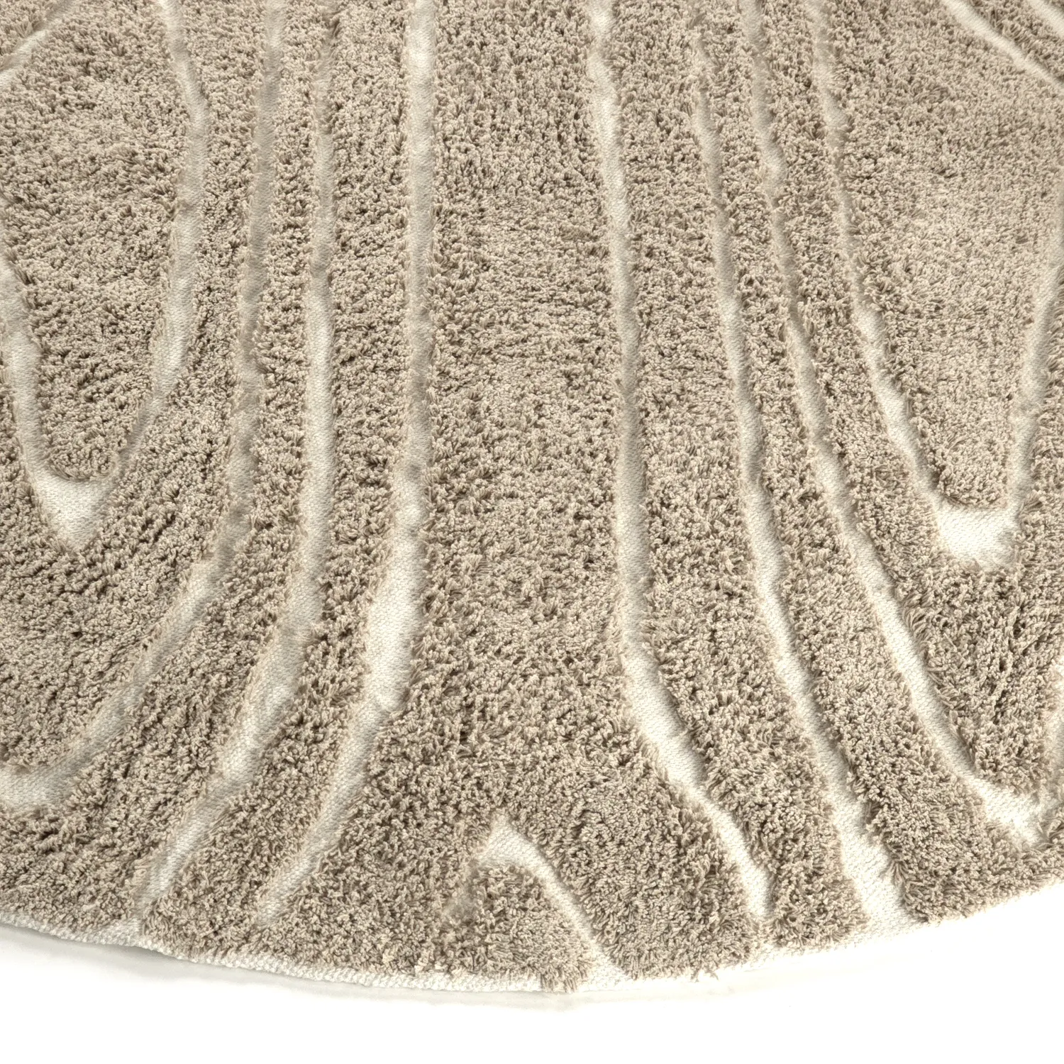 Runde tæpper - Kindon Natural Cotton Shaggy (beige/hvid)