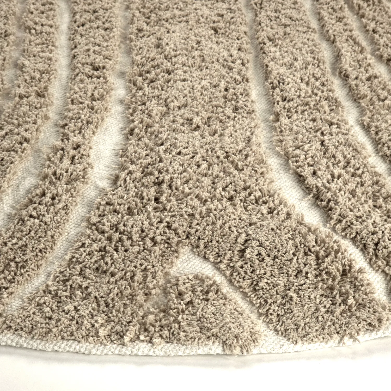 Runde tæpper - Kindon Natural Cotton Shaggy (beige/hvid)