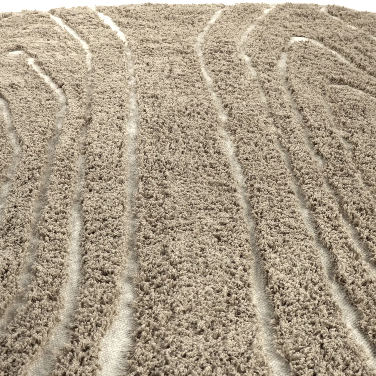 Runde tæpper - Kindon Natural Cotton Shaggy (beige/hvid)