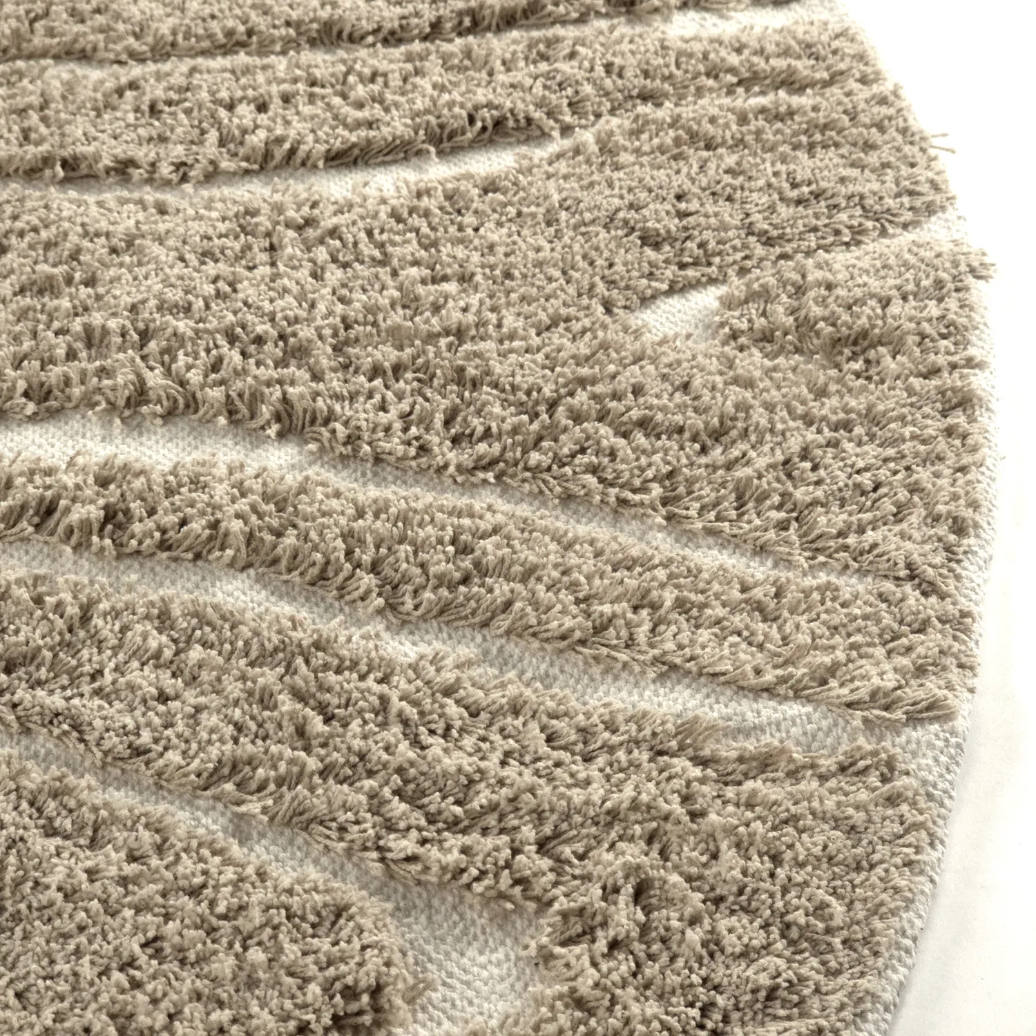 Runde tæpper - Kindon Natural Cotton Shaggy (beige/hvid)