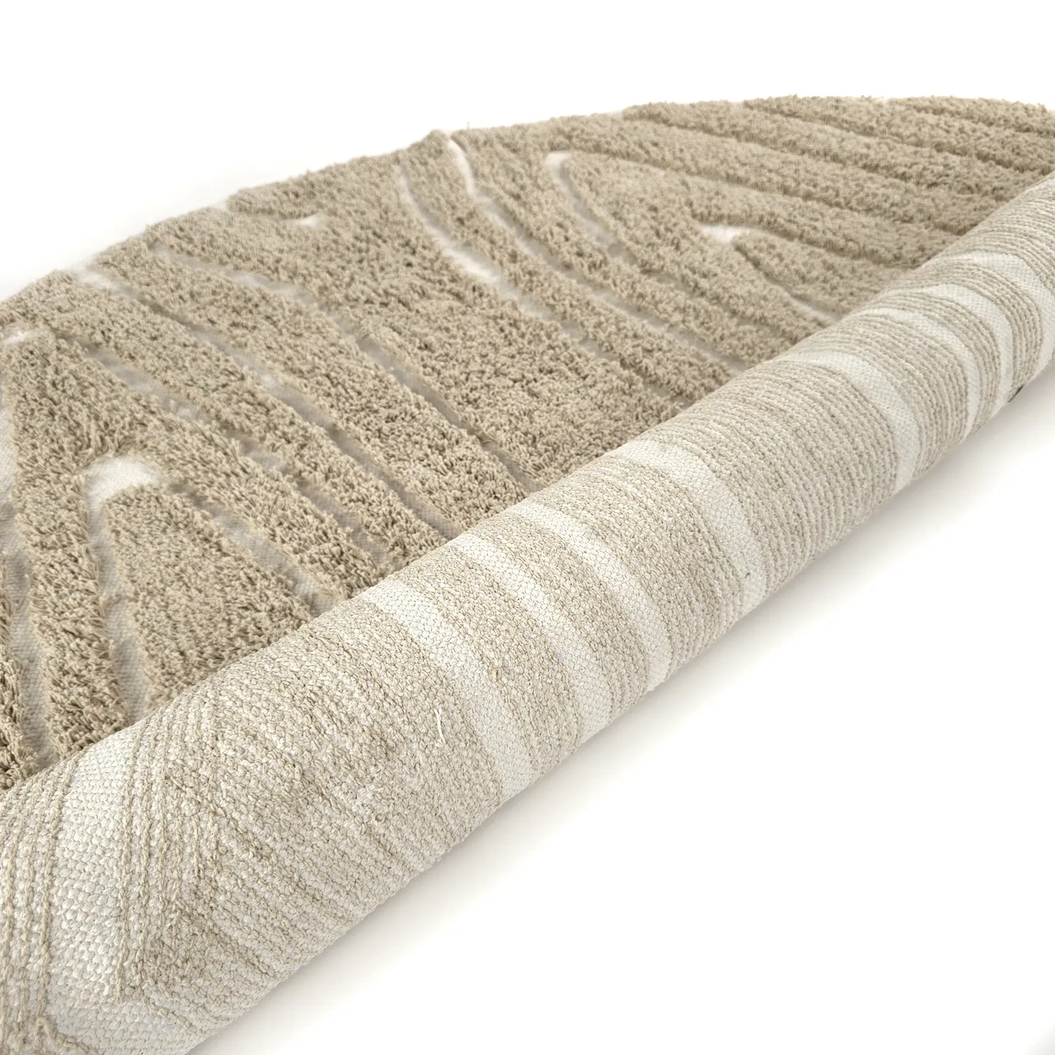 Runde tæpper - Kindon Natural Cotton Shaggy (beige/hvid)