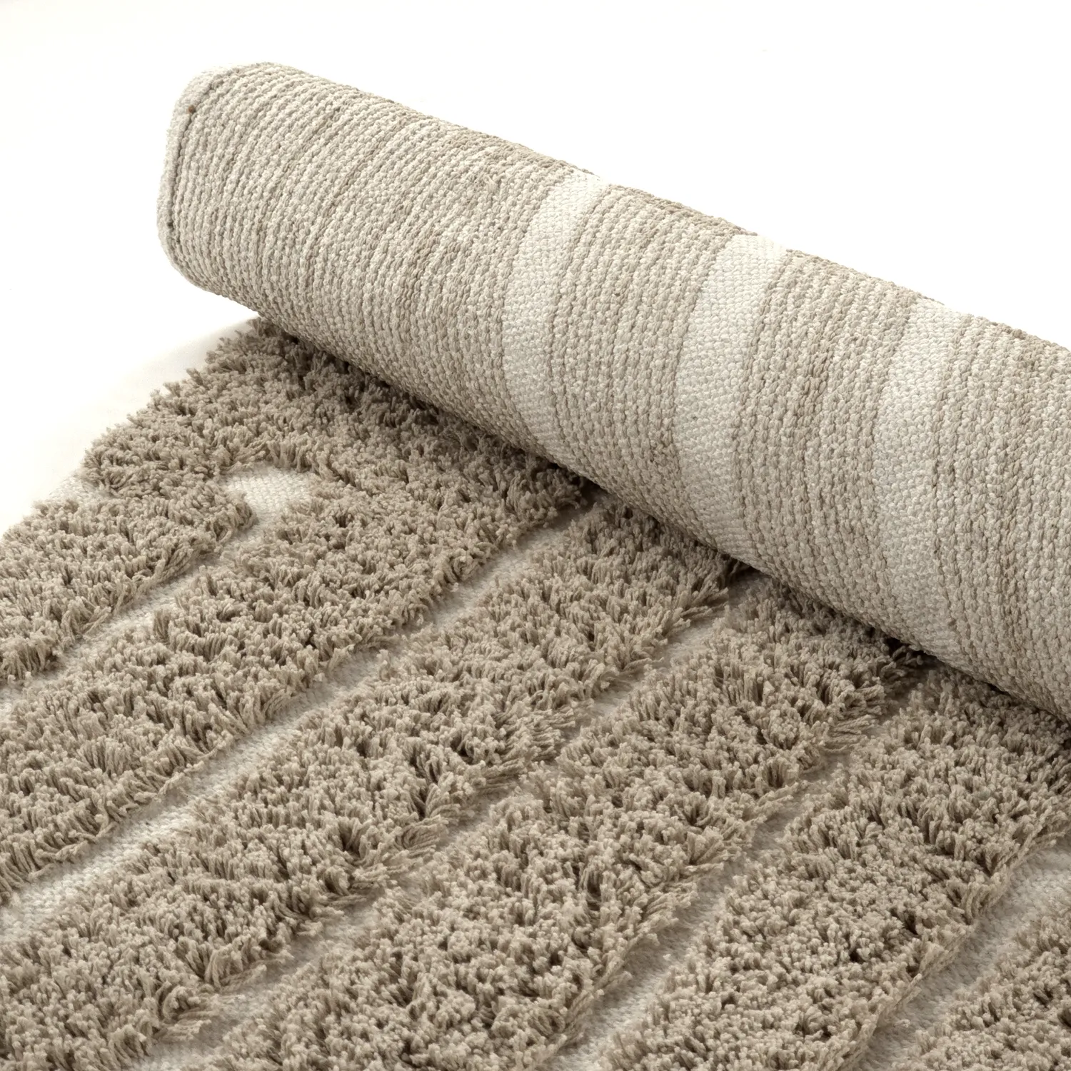 Runde tæpper - Kindon Natural Cotton Shaggy (beige/hvid)