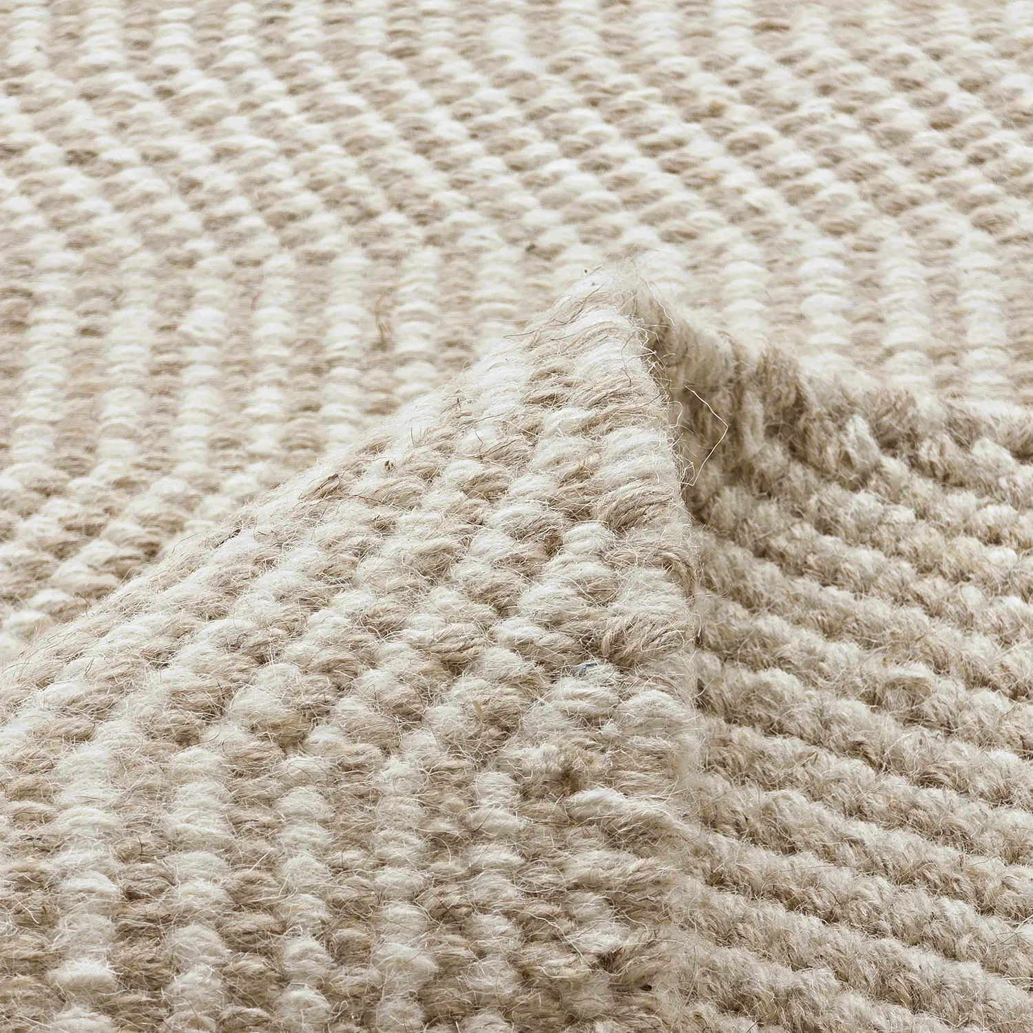 Uldtæppe - Larkana (beige/hvid)