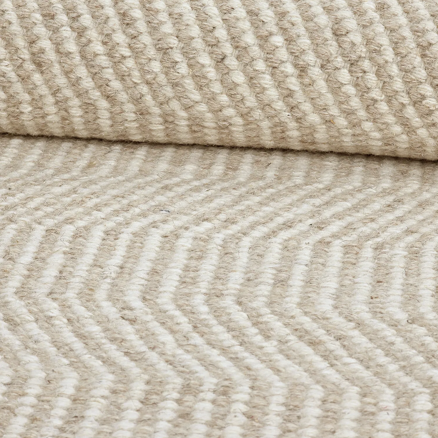 Uldtæppe - Larkana (beige/hvid)